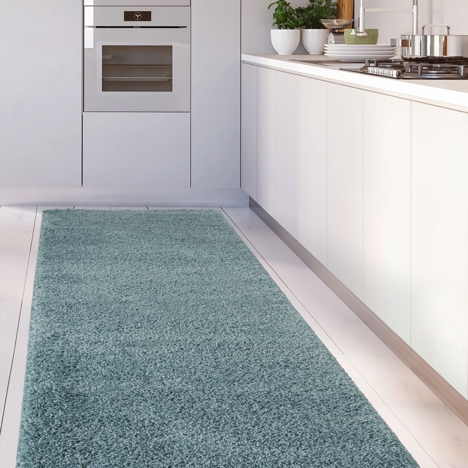 Myshaggy Solid Duck Egg Blue Rug - PN Home