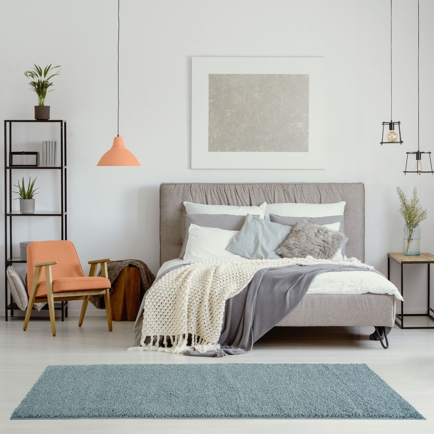 Myshaggy Solid Duck Egg Blue Rug - PN Home