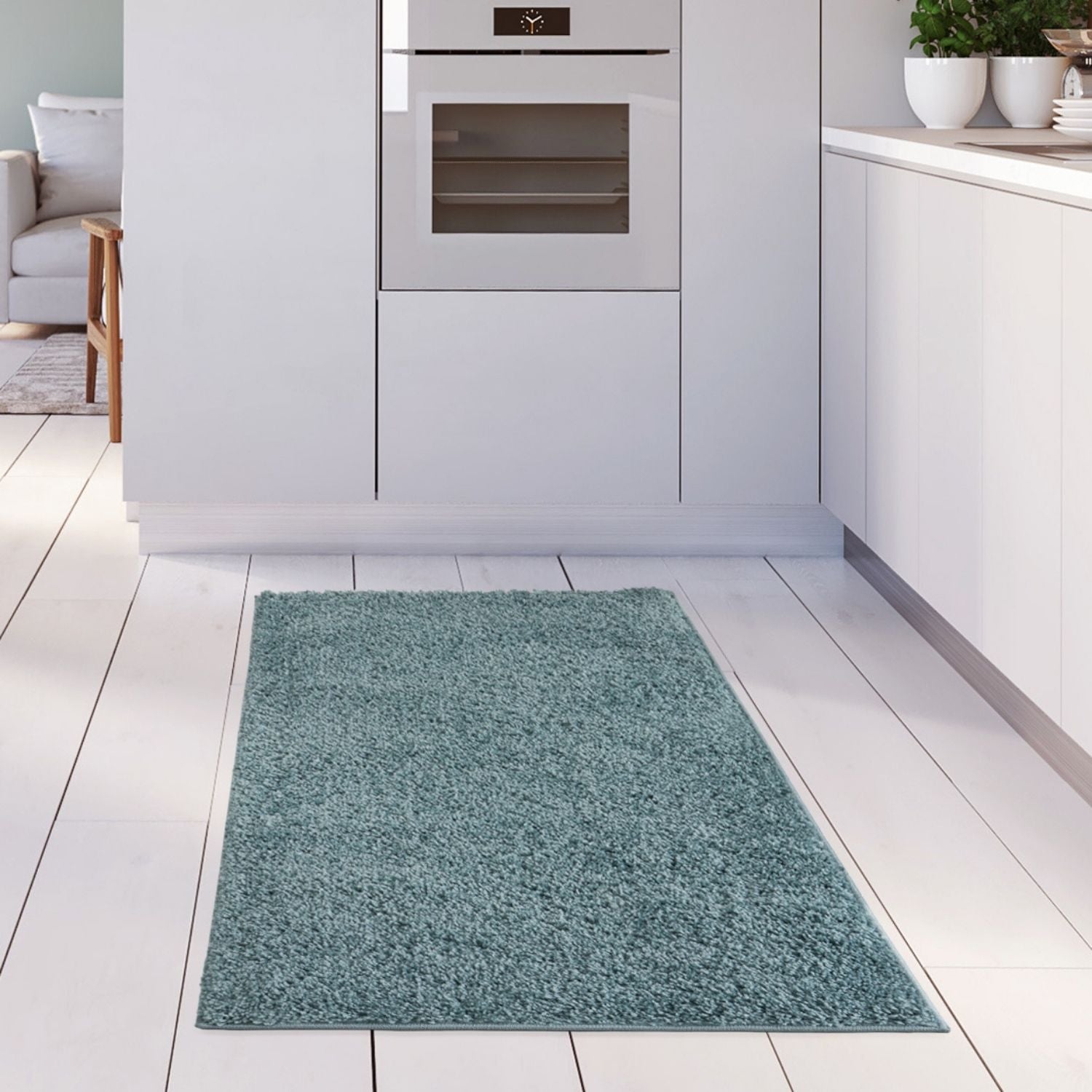 Myshaggy Solid Duck Egg Blue Rug - PN Home