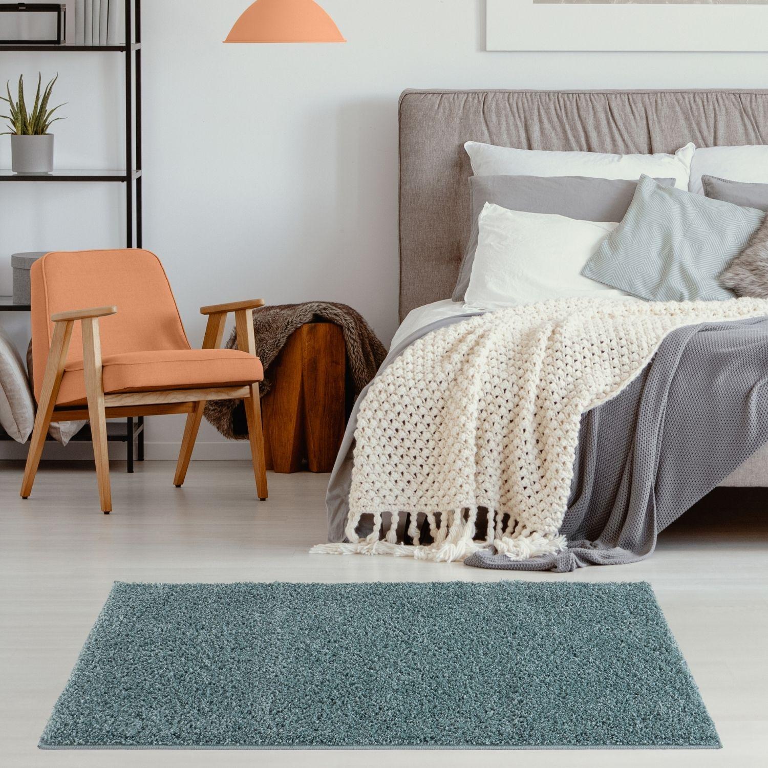 Myshaggy Solid Duck Egg Blue Rug - PN Home