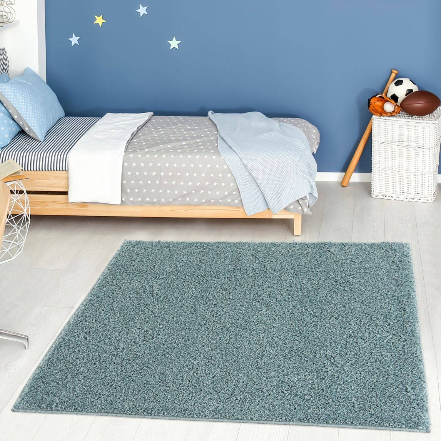 Myshaggy Solid Duck Egg Blue Rug - PN Home