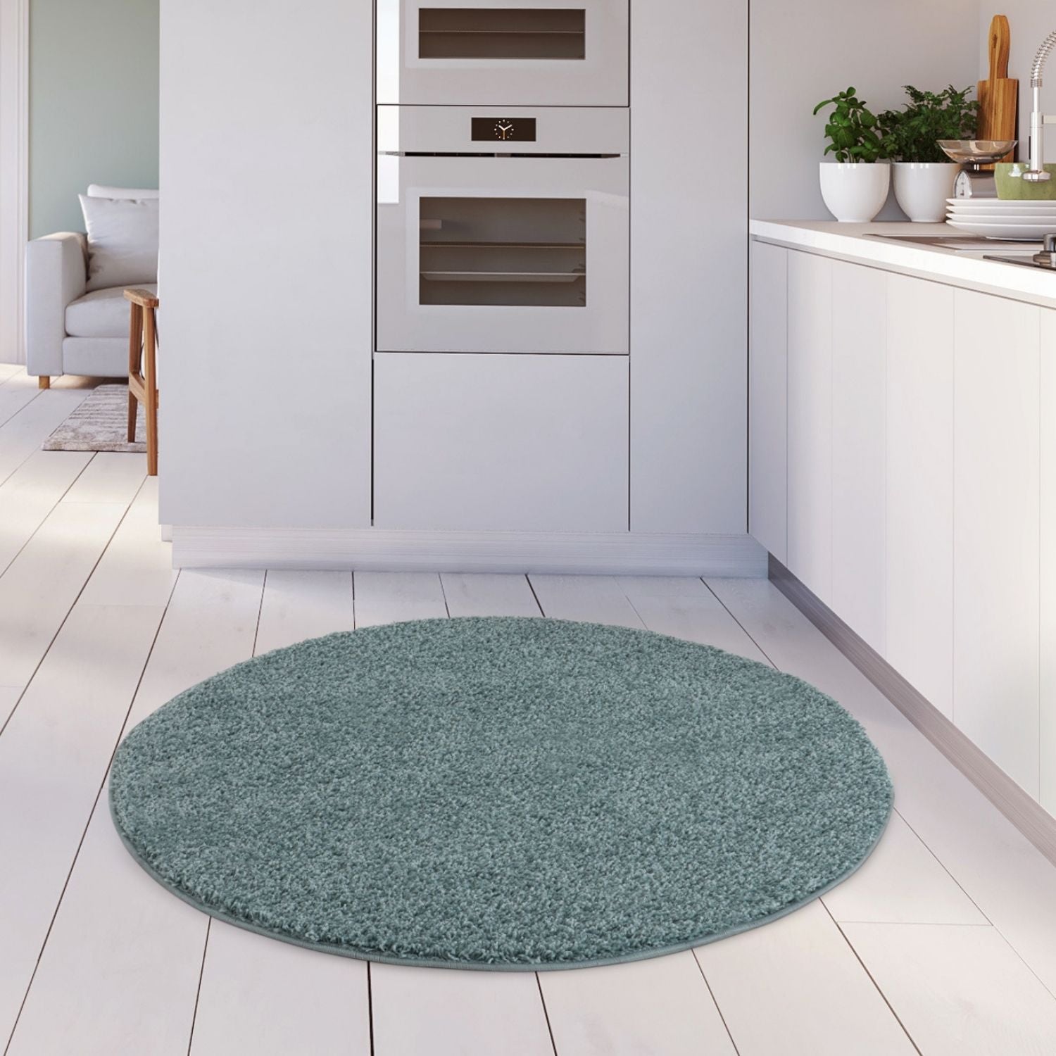 Myshaggy Solid Duck Egg Blue Rug - PN Home