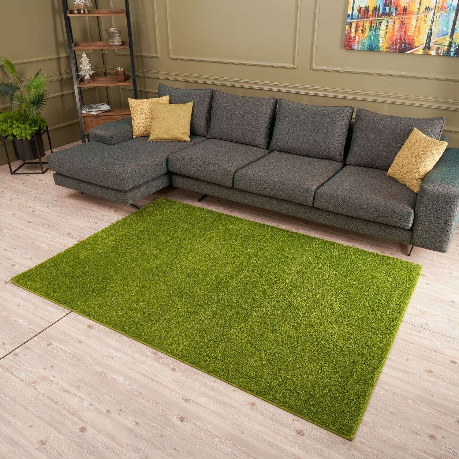 Myshaggy Solid Green Rug - PN Home