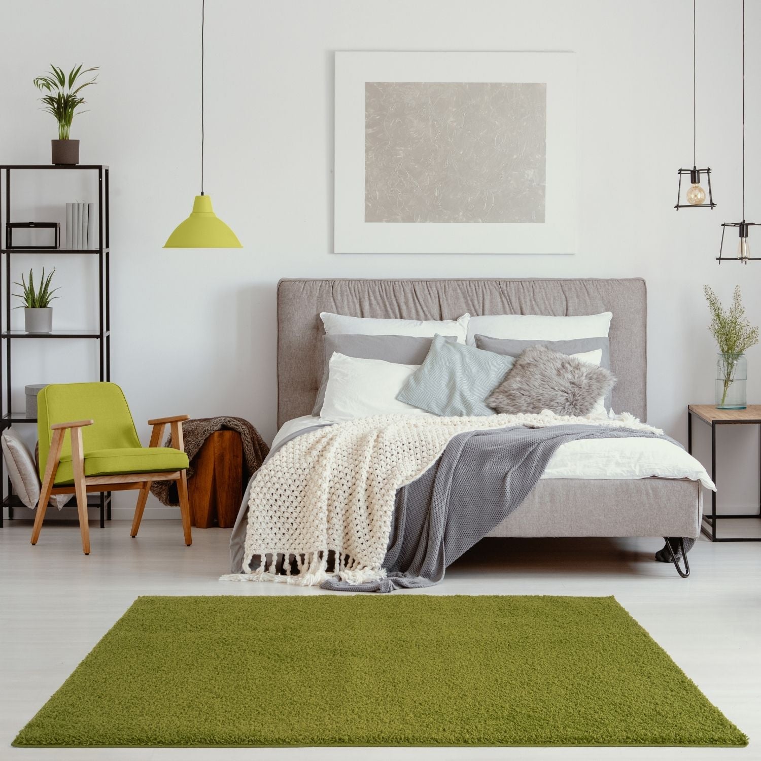 Myshaggy Solid Green Rug - PN Home