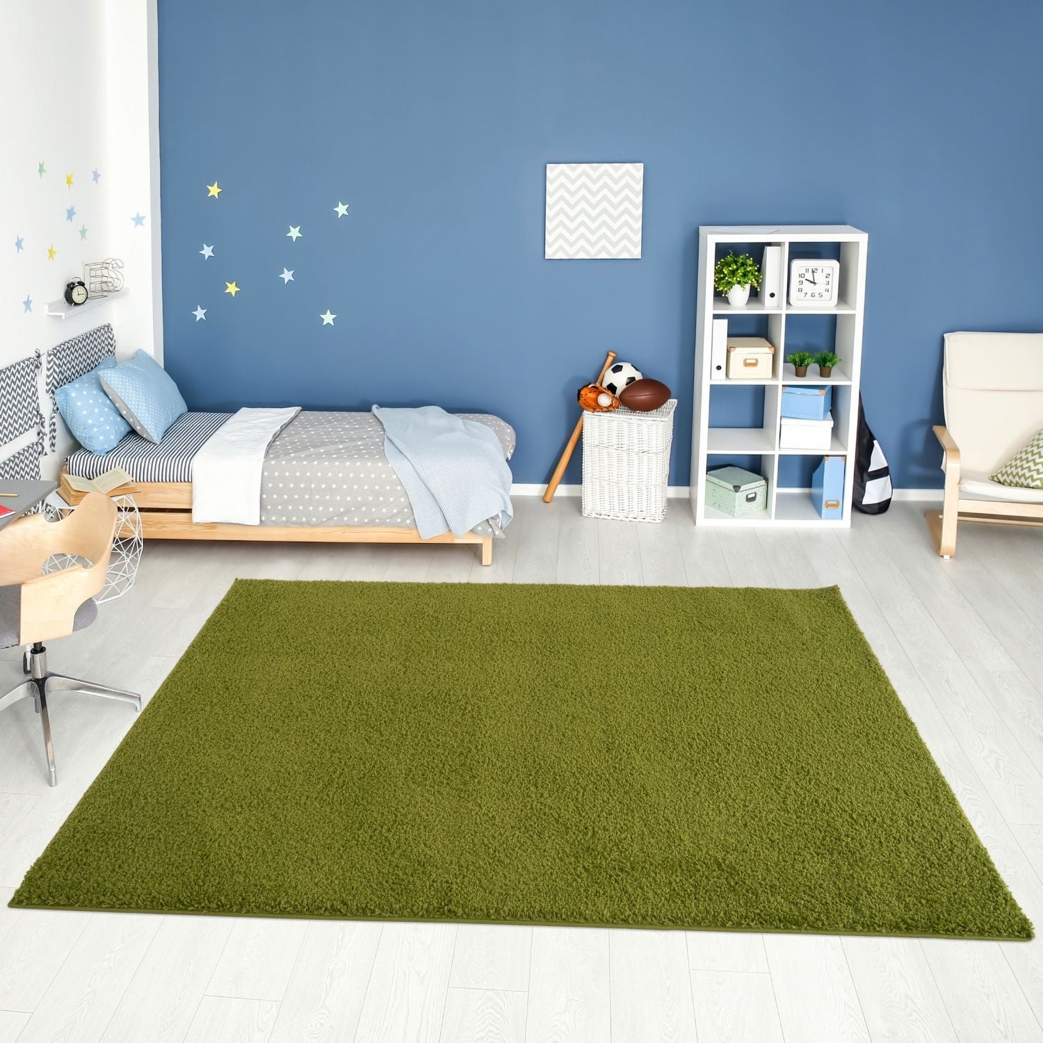 Myshaggy Solid Green Rug - PN Home