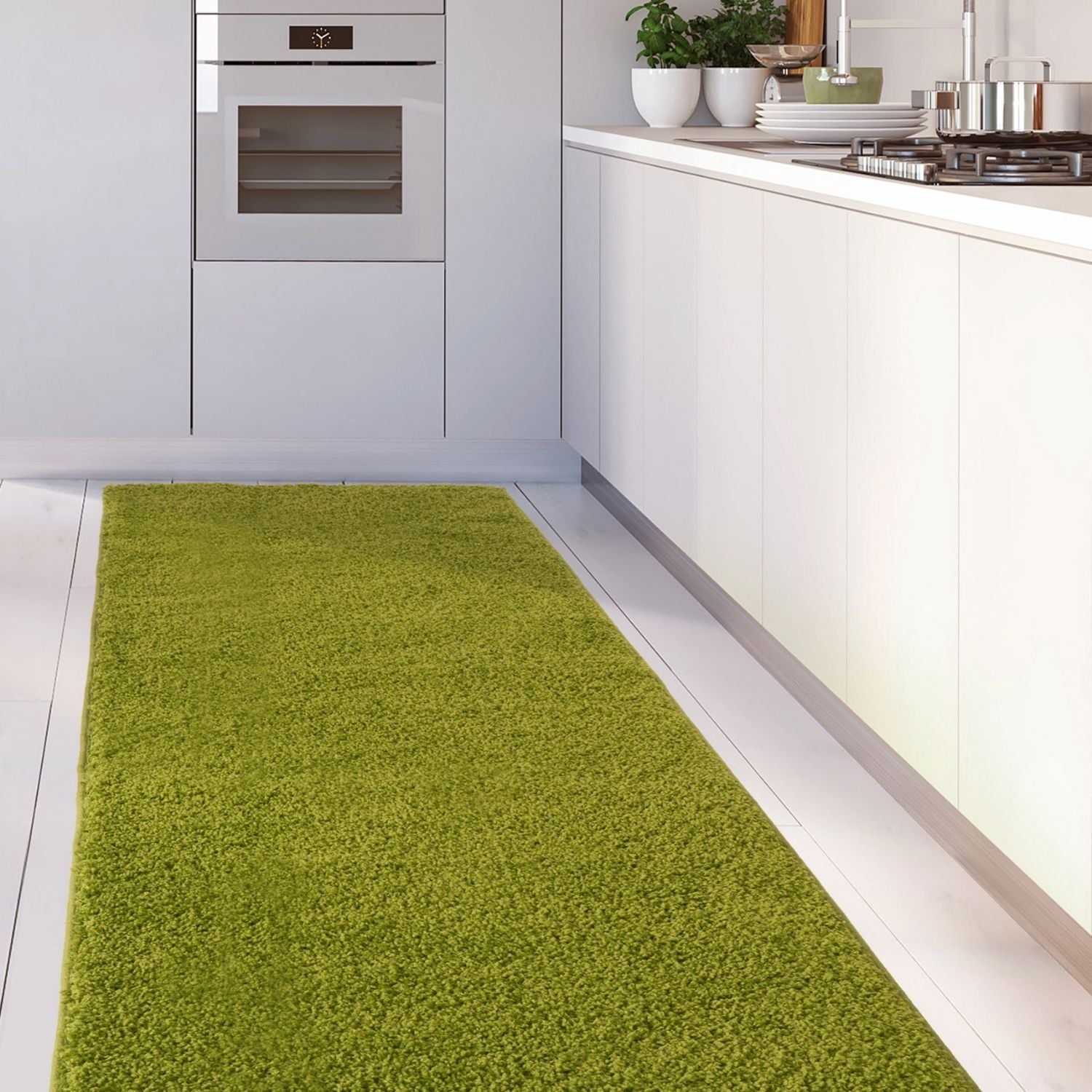 Myshaggy Solid Green Rug - PN Home