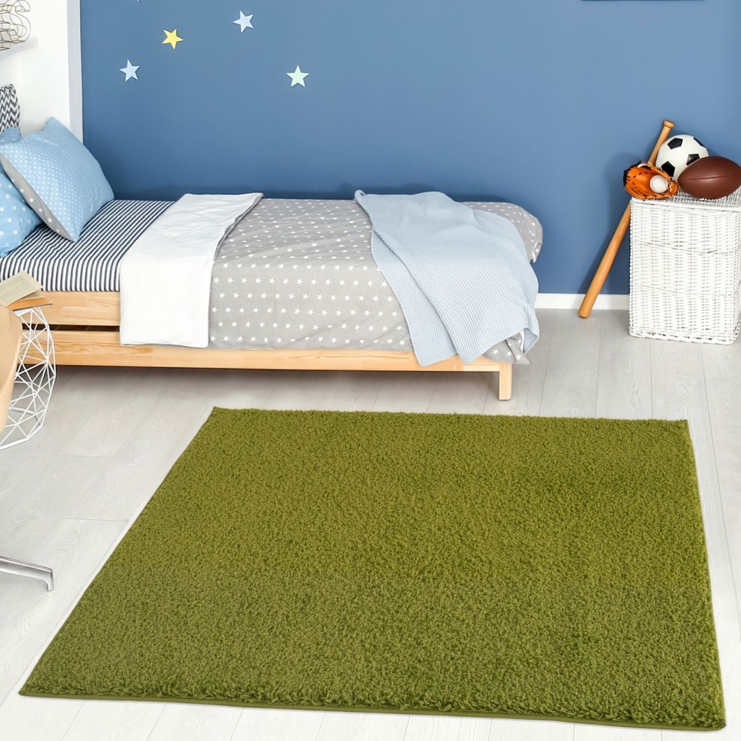 Myshaggy Solid Green Rug - PN Home