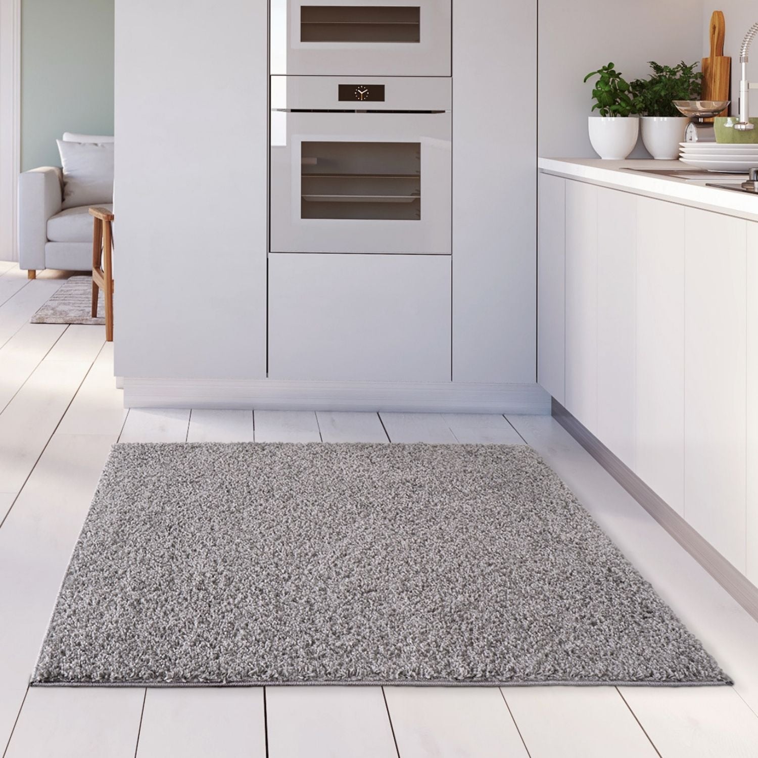Myshaggy Solid Grey Rug - PN Home