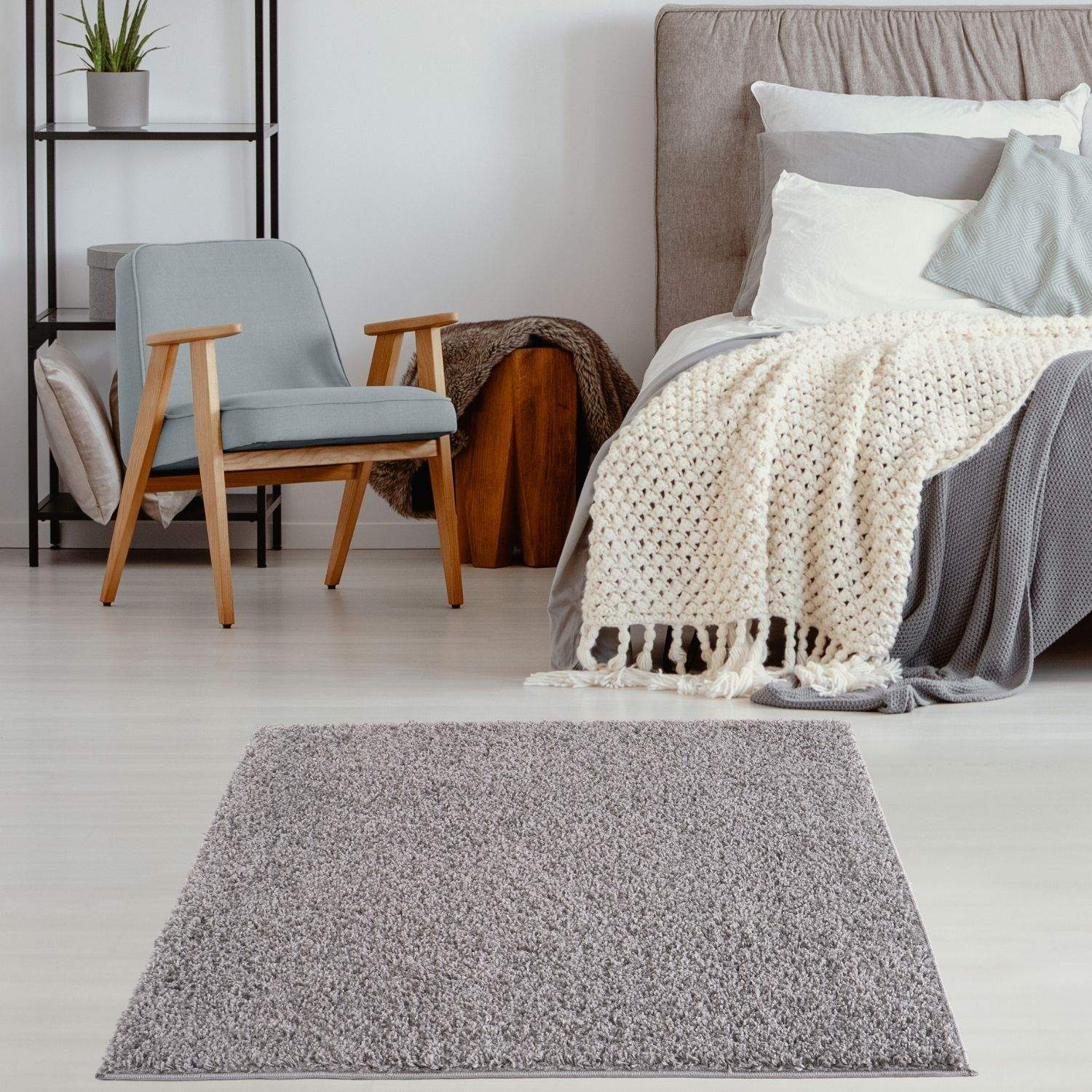 Myshaggy Solid Grey Rug - PN Home