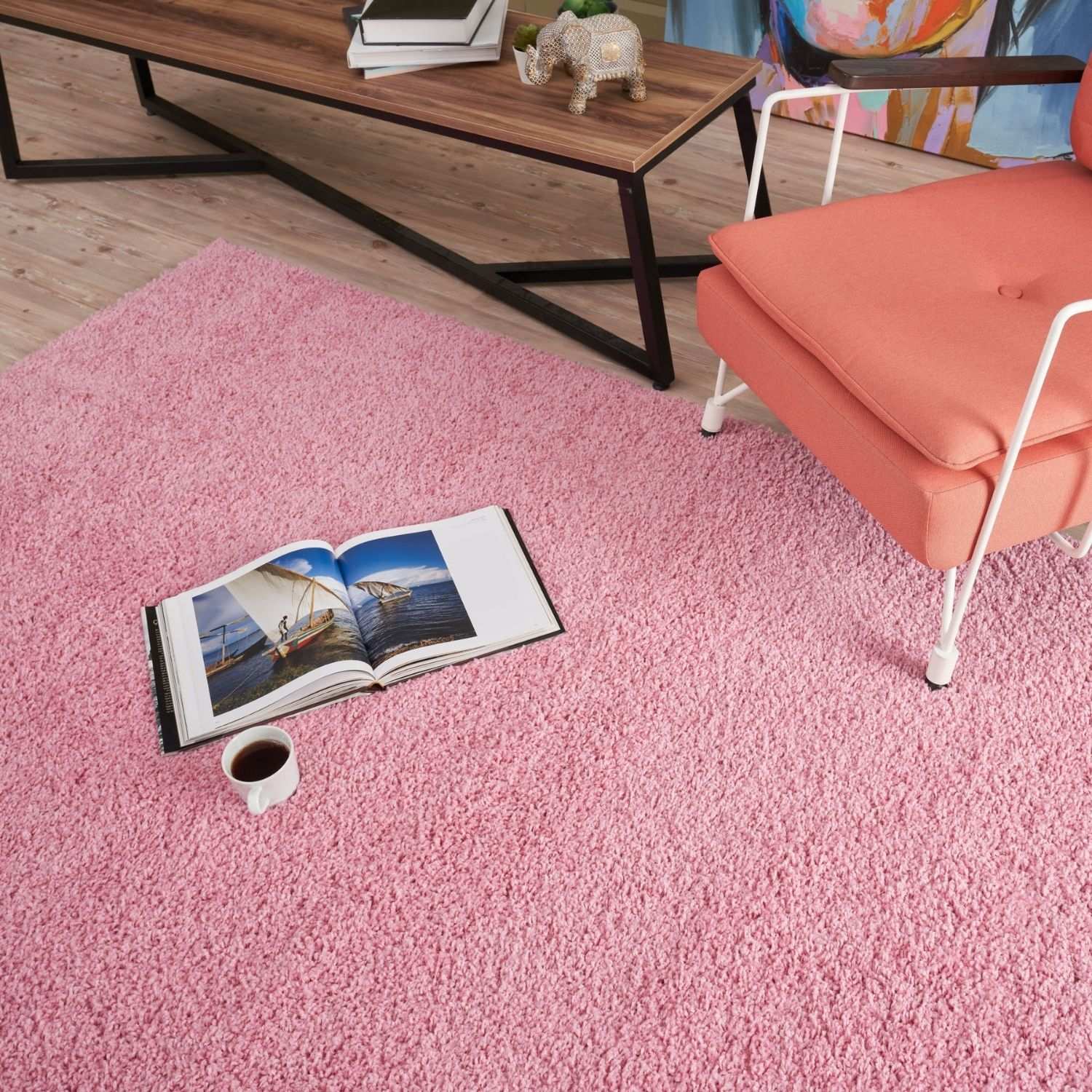 Myshaggy Solid Pink Rug - PN Home