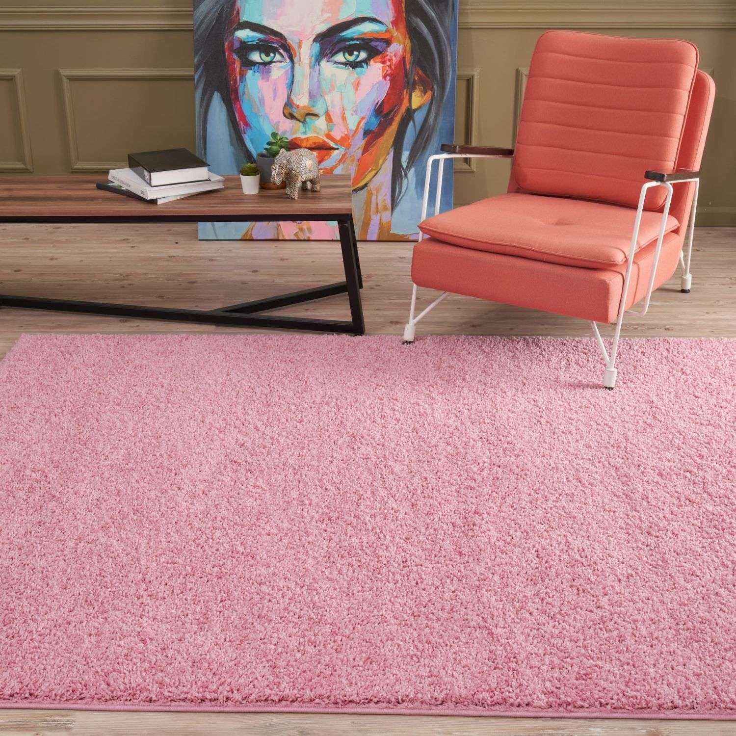 Myshaggy Solid Pink Rug - PN Home