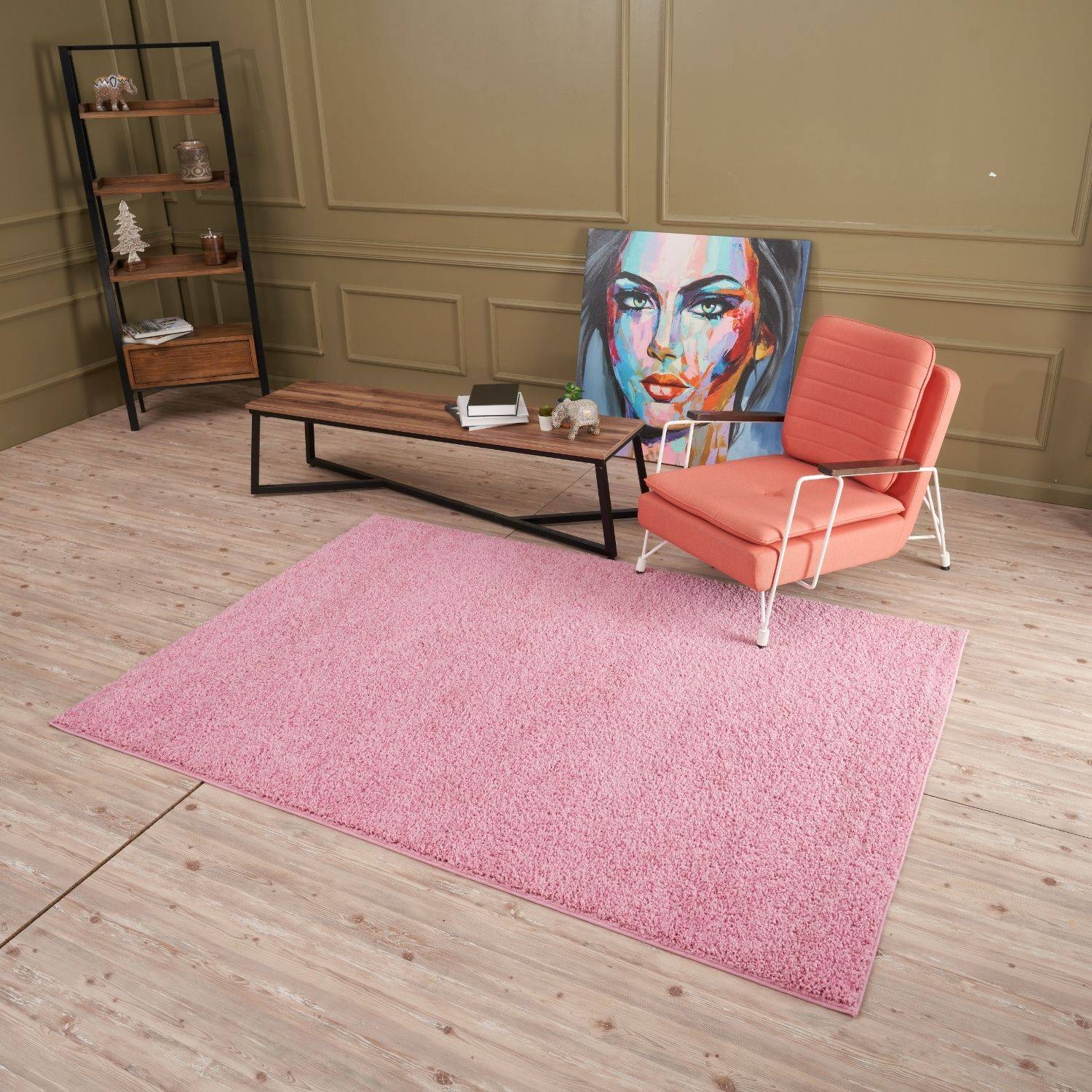 Myshaggy Solid Pink Rug - PN Home