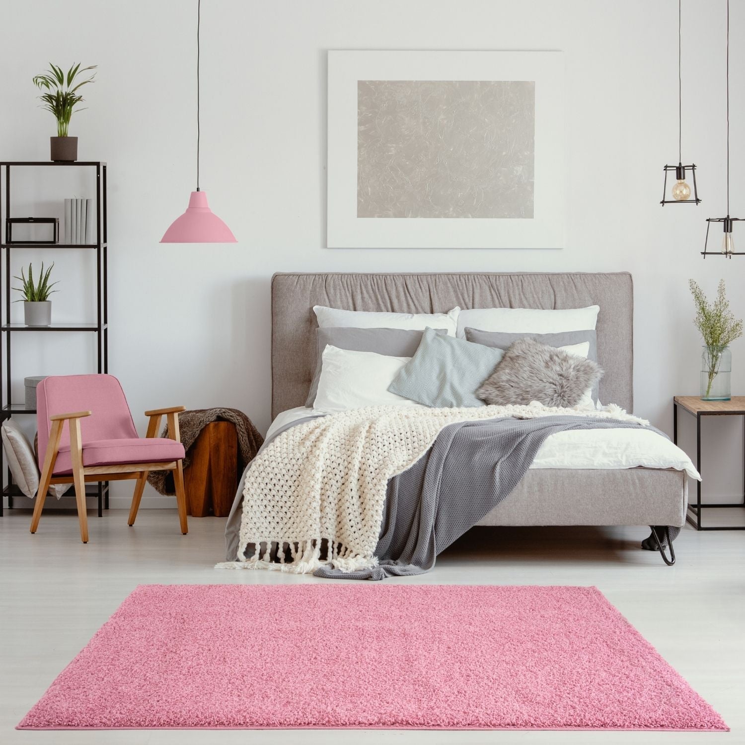 Myshaggy Solid Pink Rug - PN Home