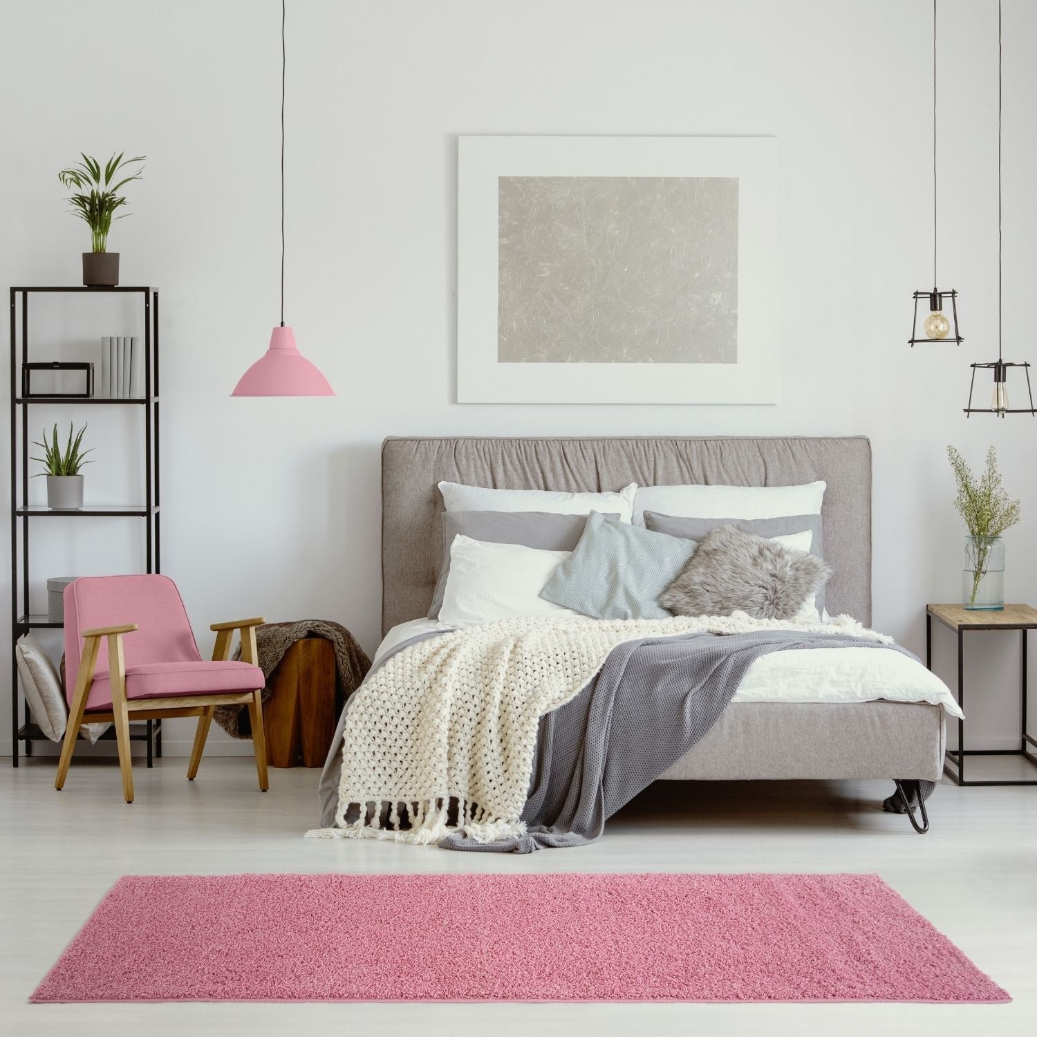 Myshaggy Solid Pink Rug - PN Home