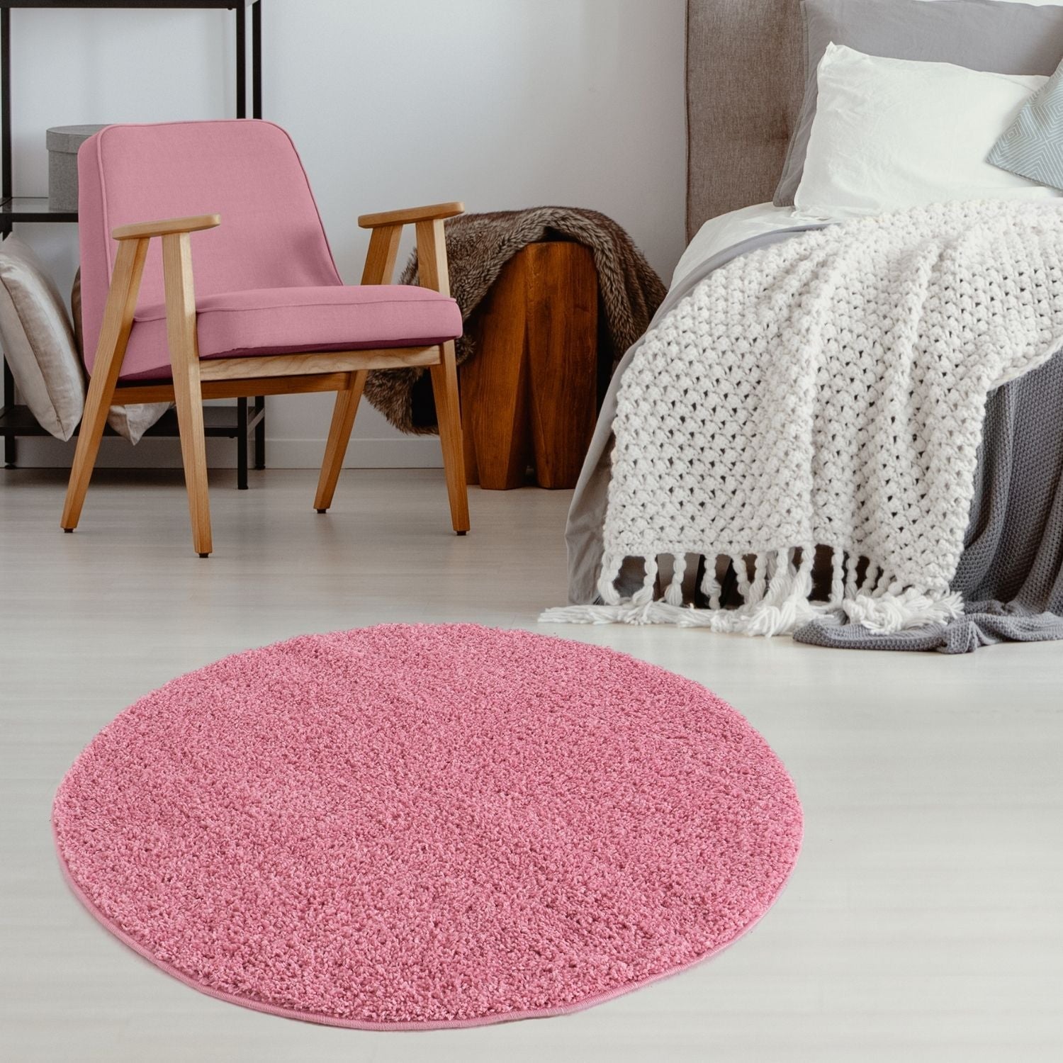Myshaggy Solid Pink Rug - PN Home