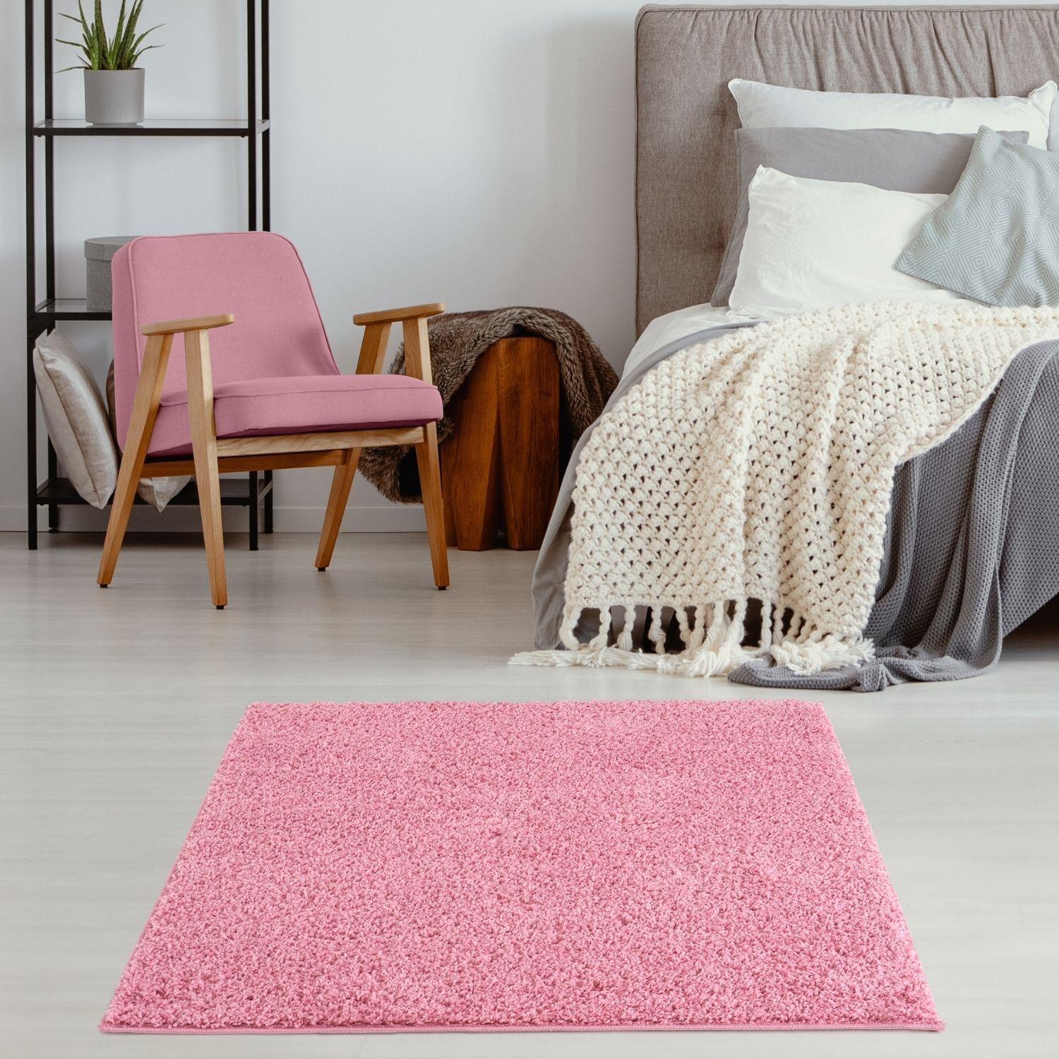 Myshaggy Solid Pink Rug - PN Home