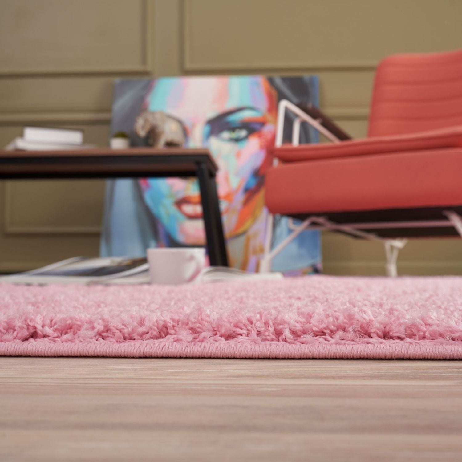 Myshaggy Solid Pink Rug - PN Home