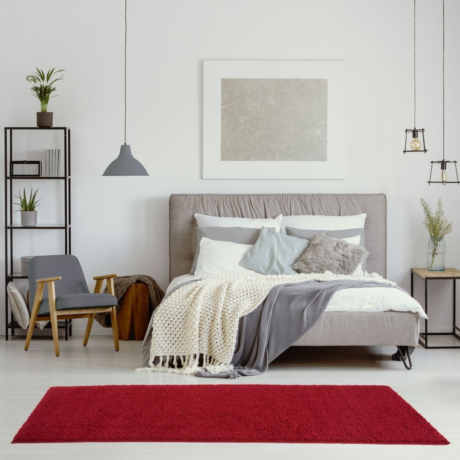 Myshaggy Solid Red Rug - PN Home