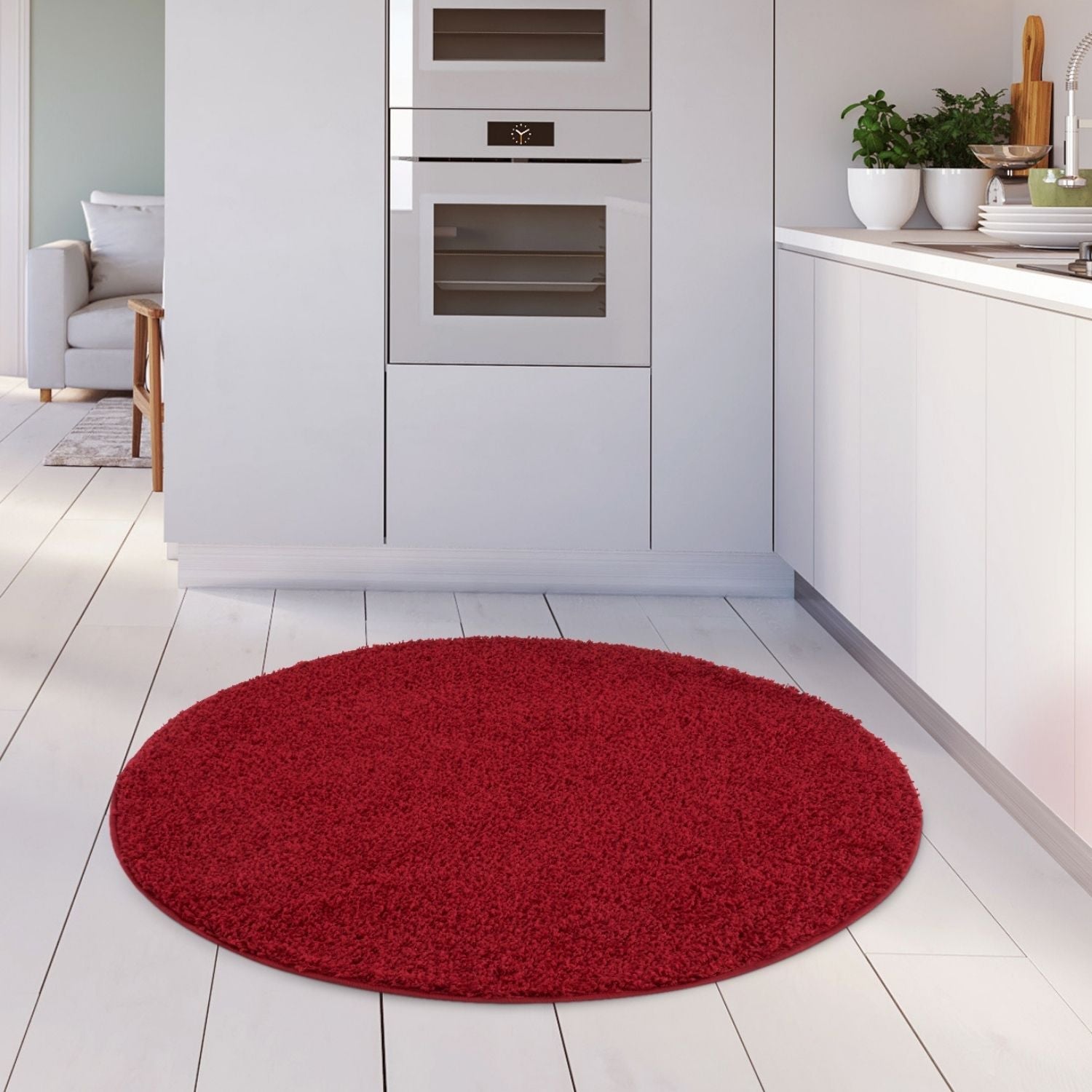 Myshaggy Solid Red Rug - PN Home