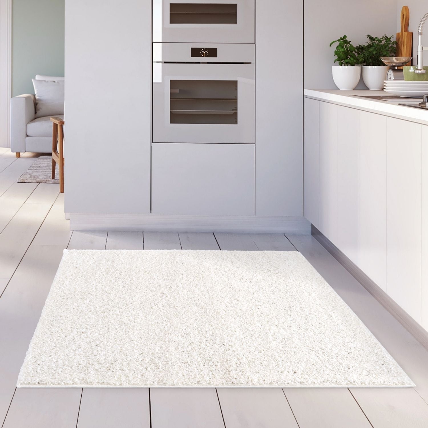 Myshaggy Solid White Rug - PN Home