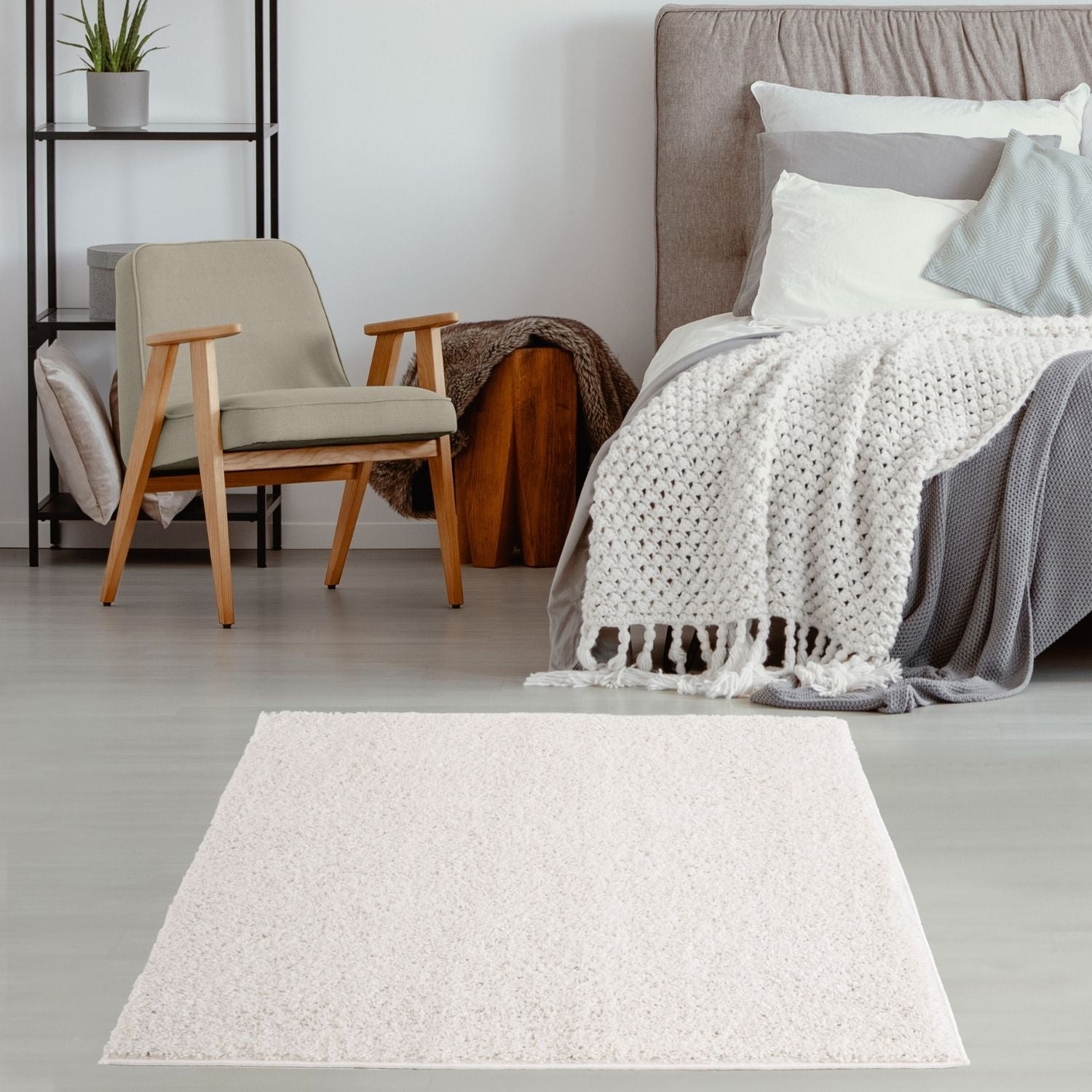 Myshaggy Solid White Rug - PN Home