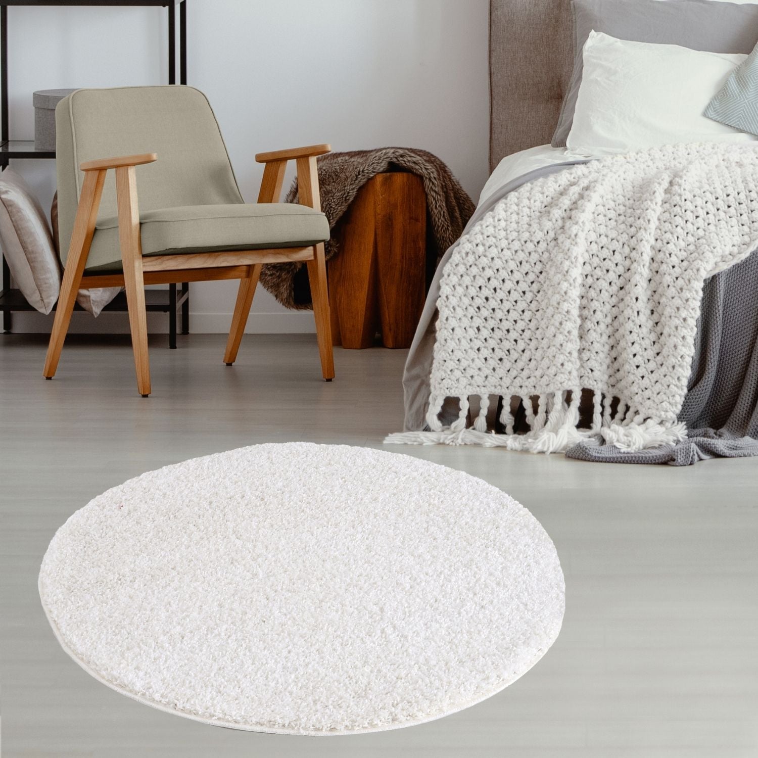 Myshaggy Solid White Rug - PN Home