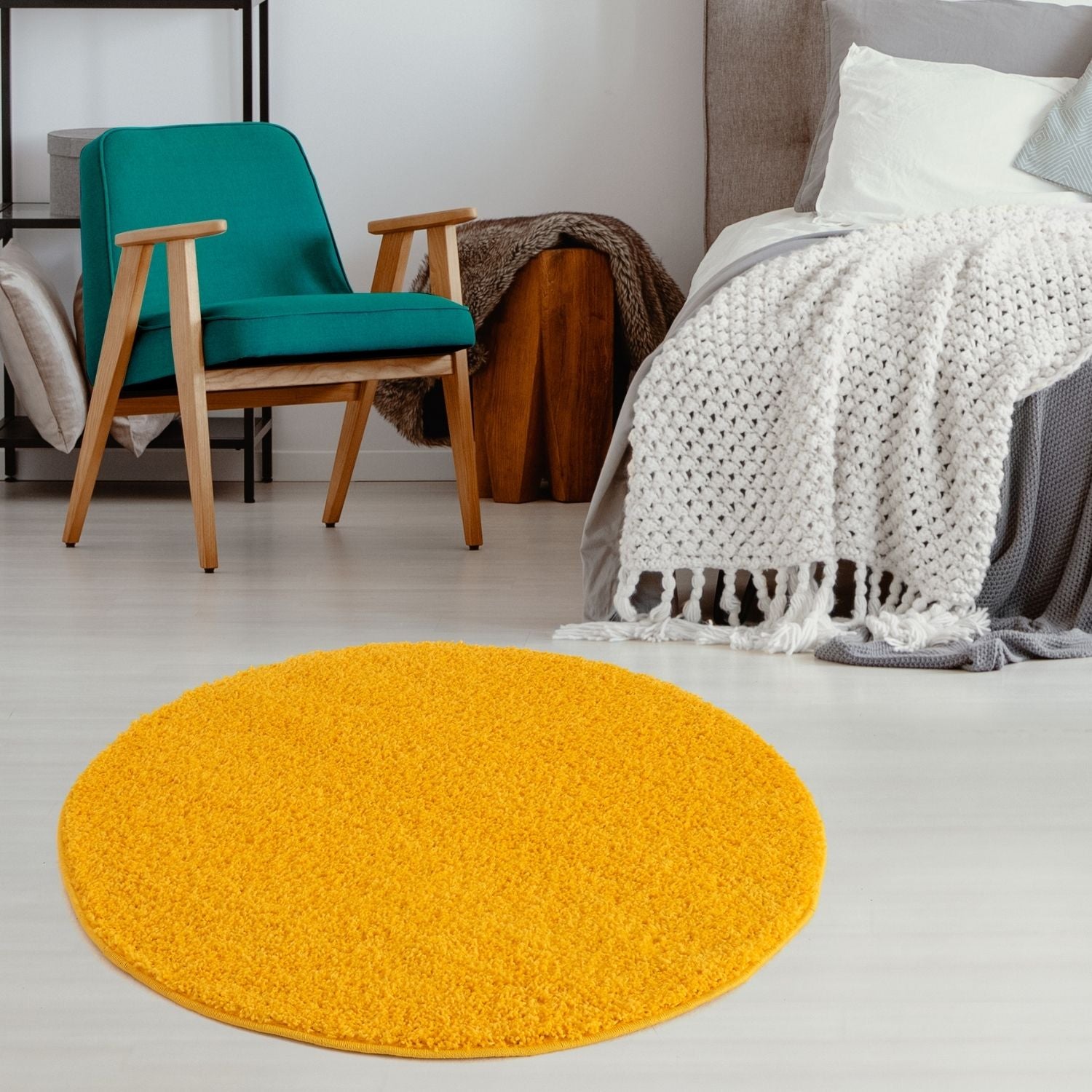 Myshaggy Solid Yellow Rug - PN Home