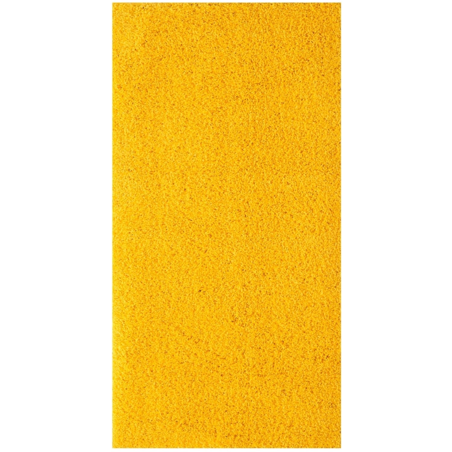 Myshaggy Solid Yellow Rug - PN Home