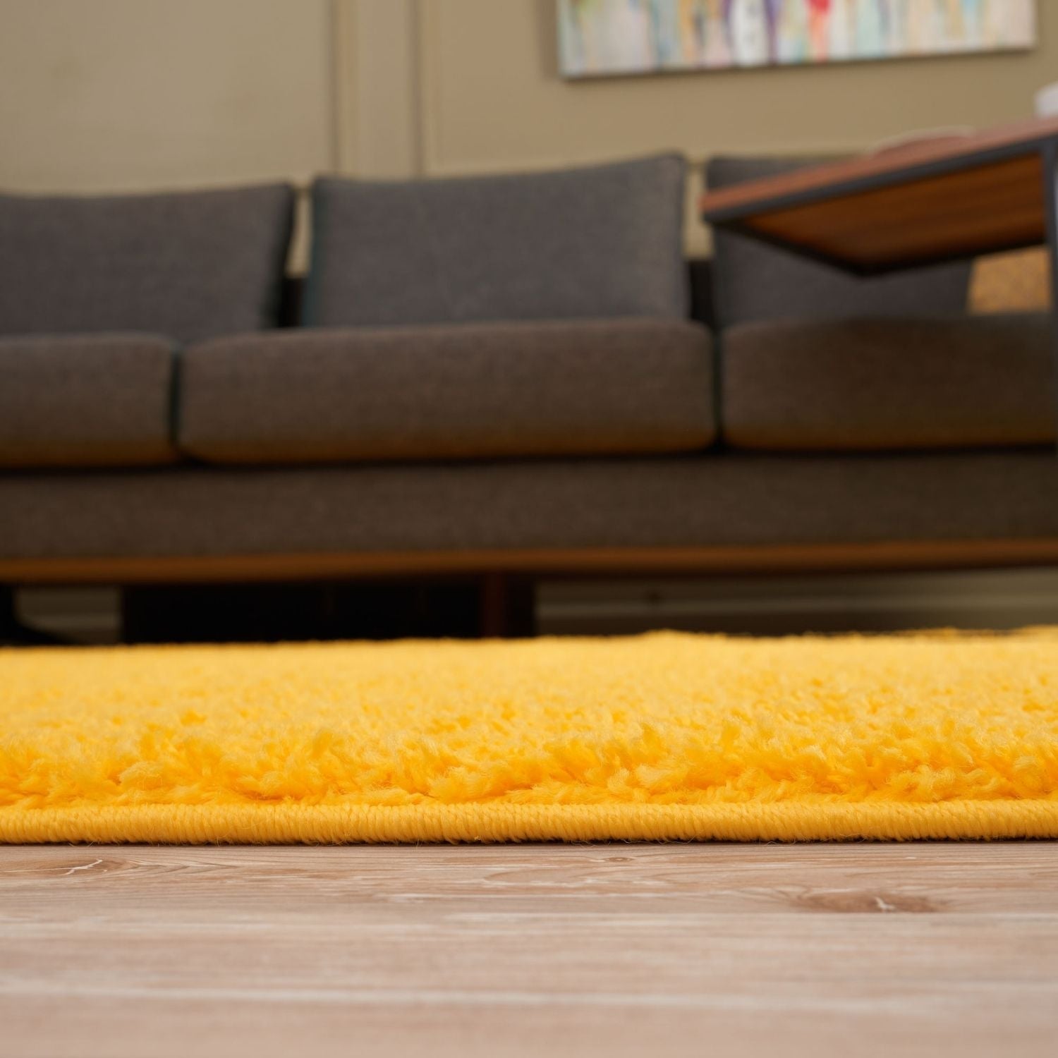 Myshaggy Solid Yellow Rug - PN Home