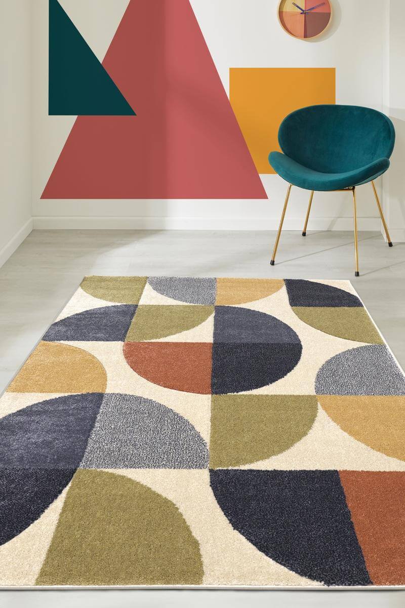 Newport Geometric Rug – Bold Multicolour Design - PN Home