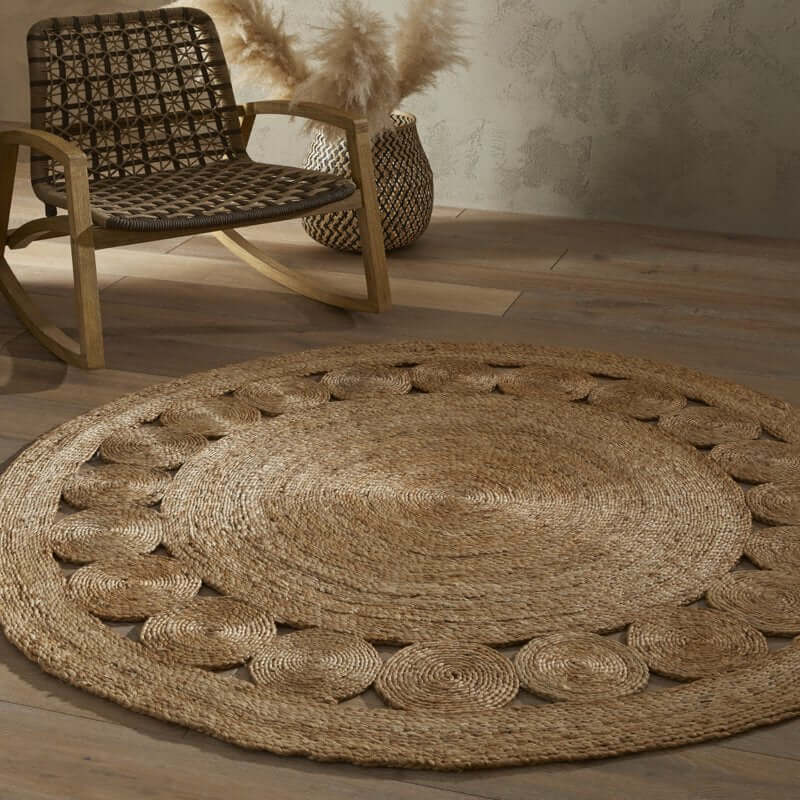 Nova Natural Circle Rug – Handwoven Round Jute Rug - PN Home