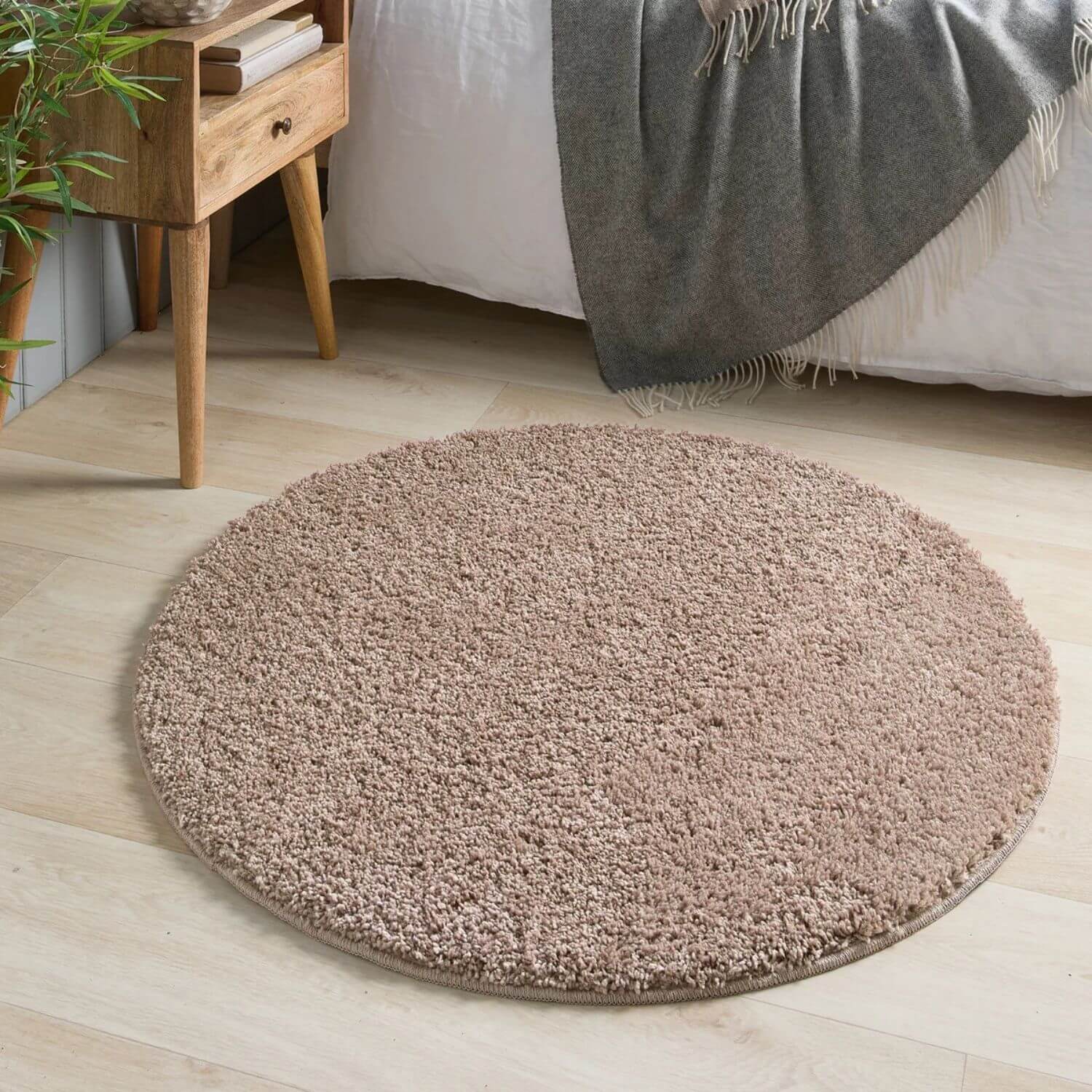 Washable Nude Pink Shaggy Rug - PN Home