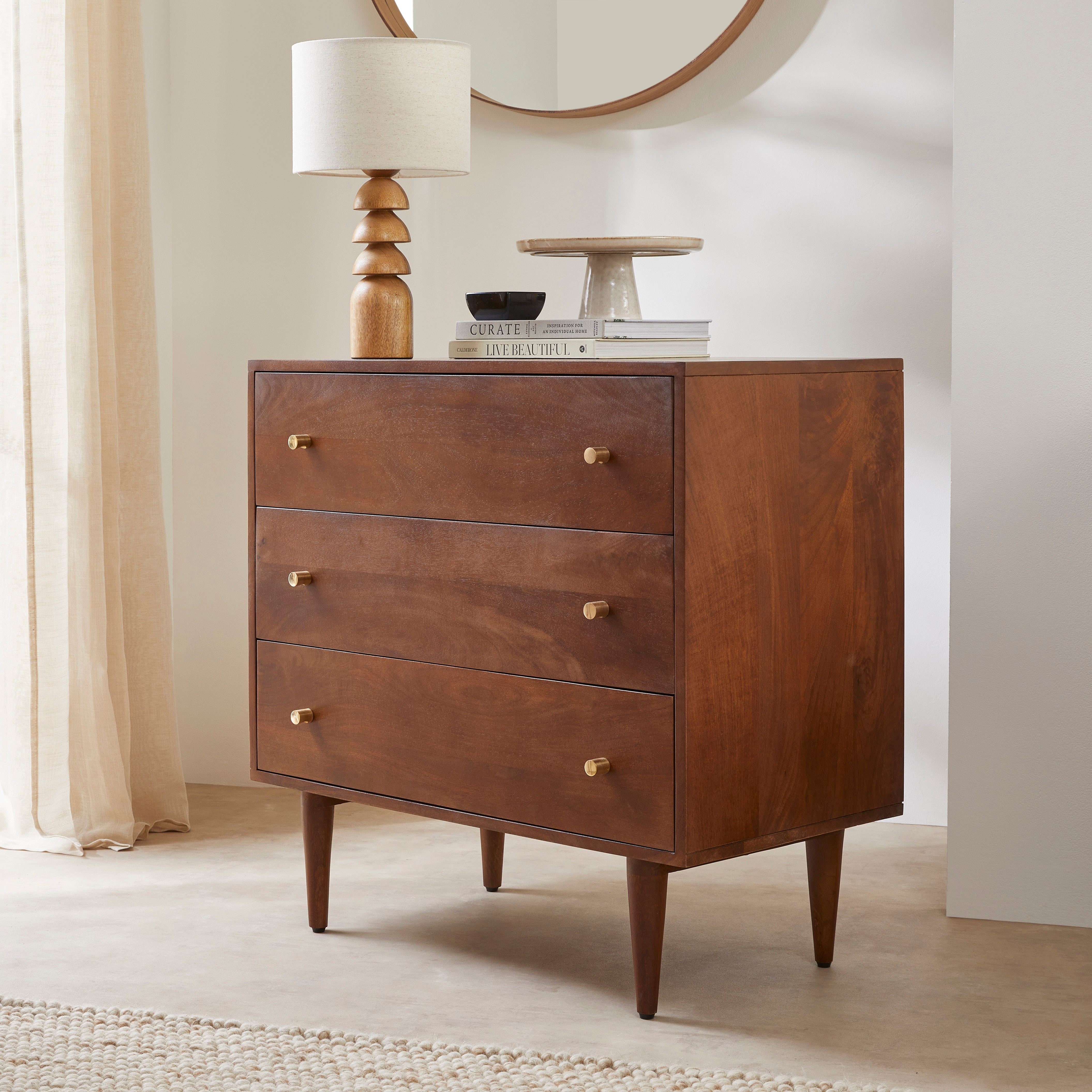 Scandinavian Walnut Oslo Chest of 3 Drawers