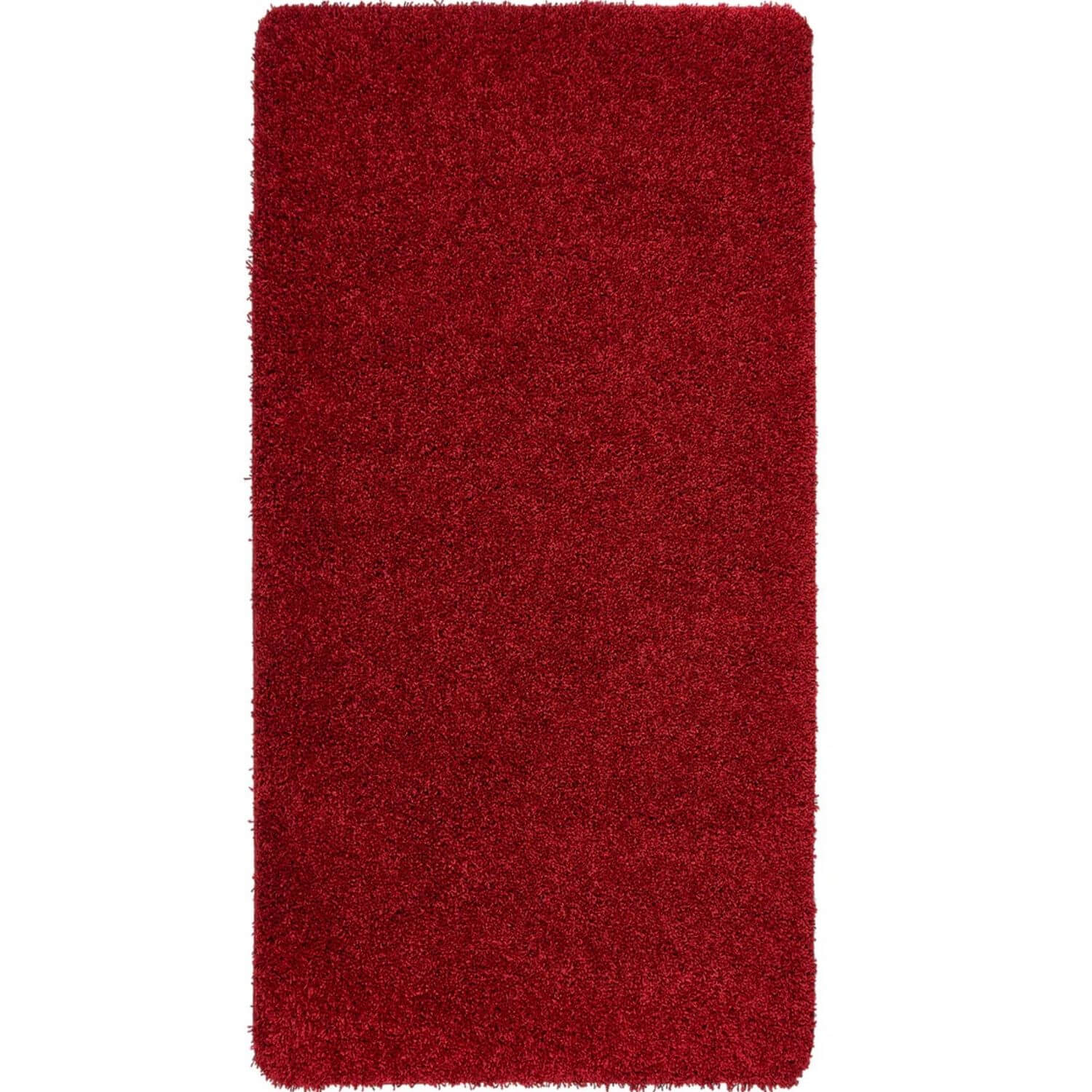 Washable Red Shaggy Rug - PN Home