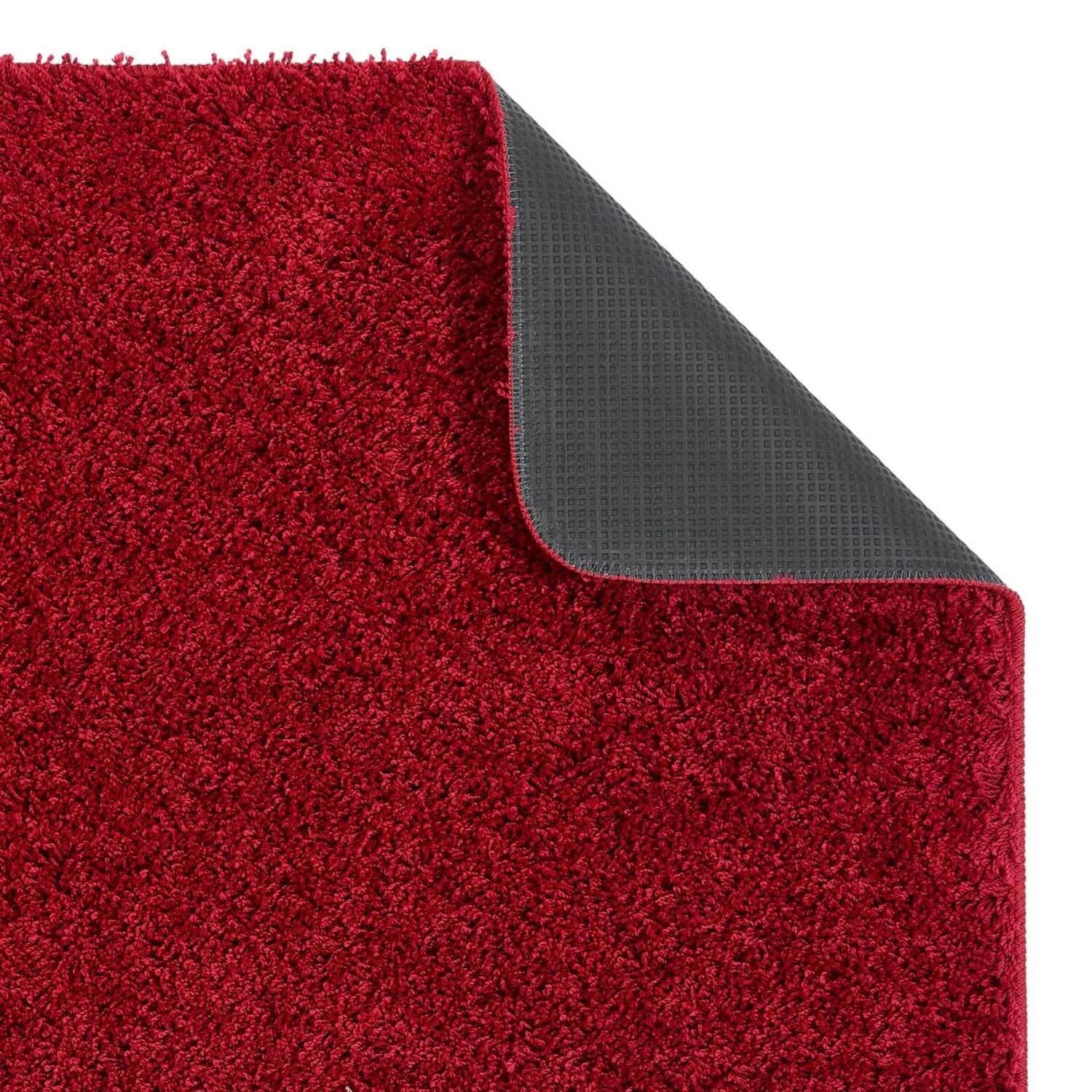 Washable Red Shaggy Rug - PN Home