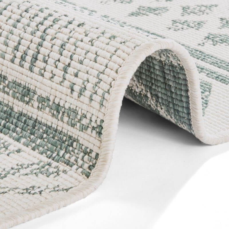 Indoor-Outdoor Reversible Geometric Green Rug - PN Home