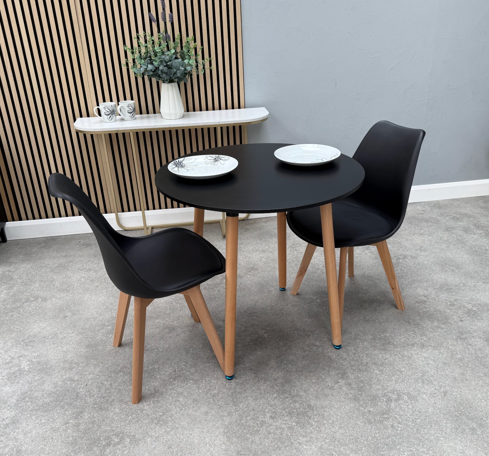 Jamie Lorenzo Halo Round Dining Set of 2 - PN Home