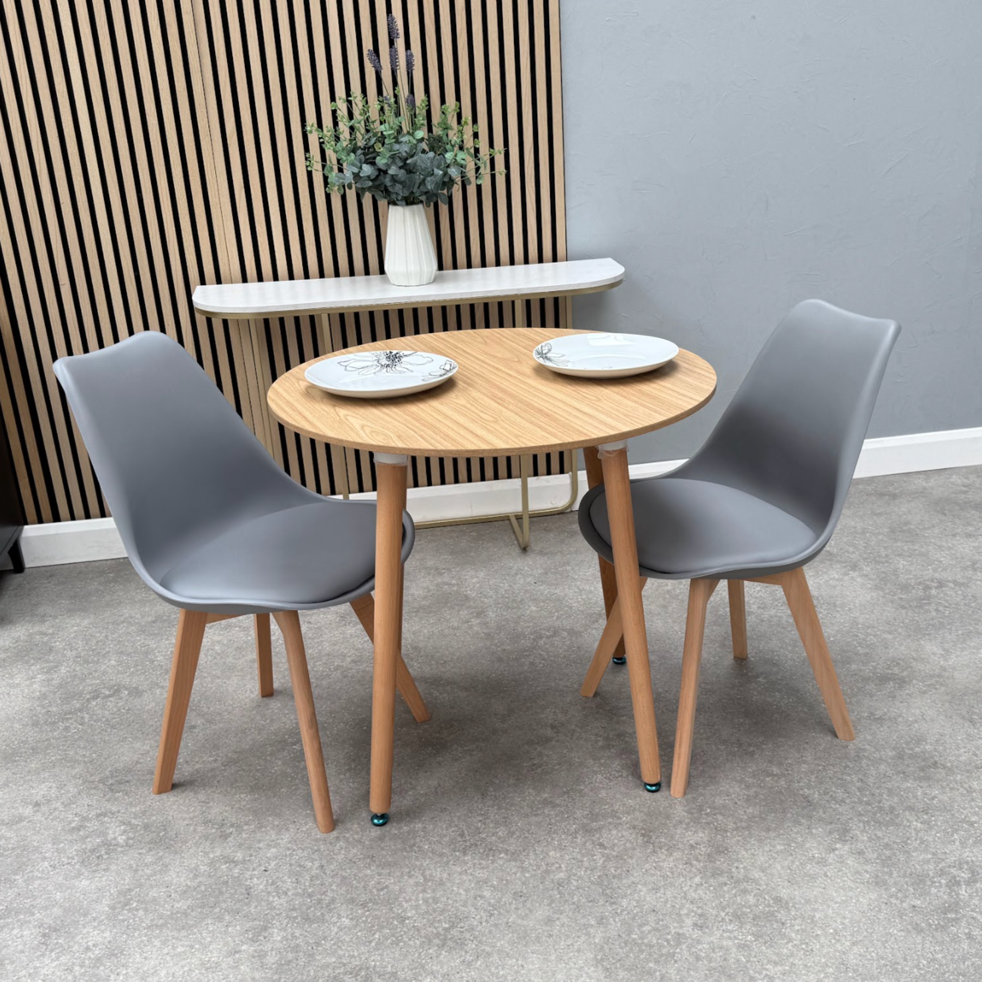 Jamie Lorenzo Halo Round Dining Set of 2 - PN Home