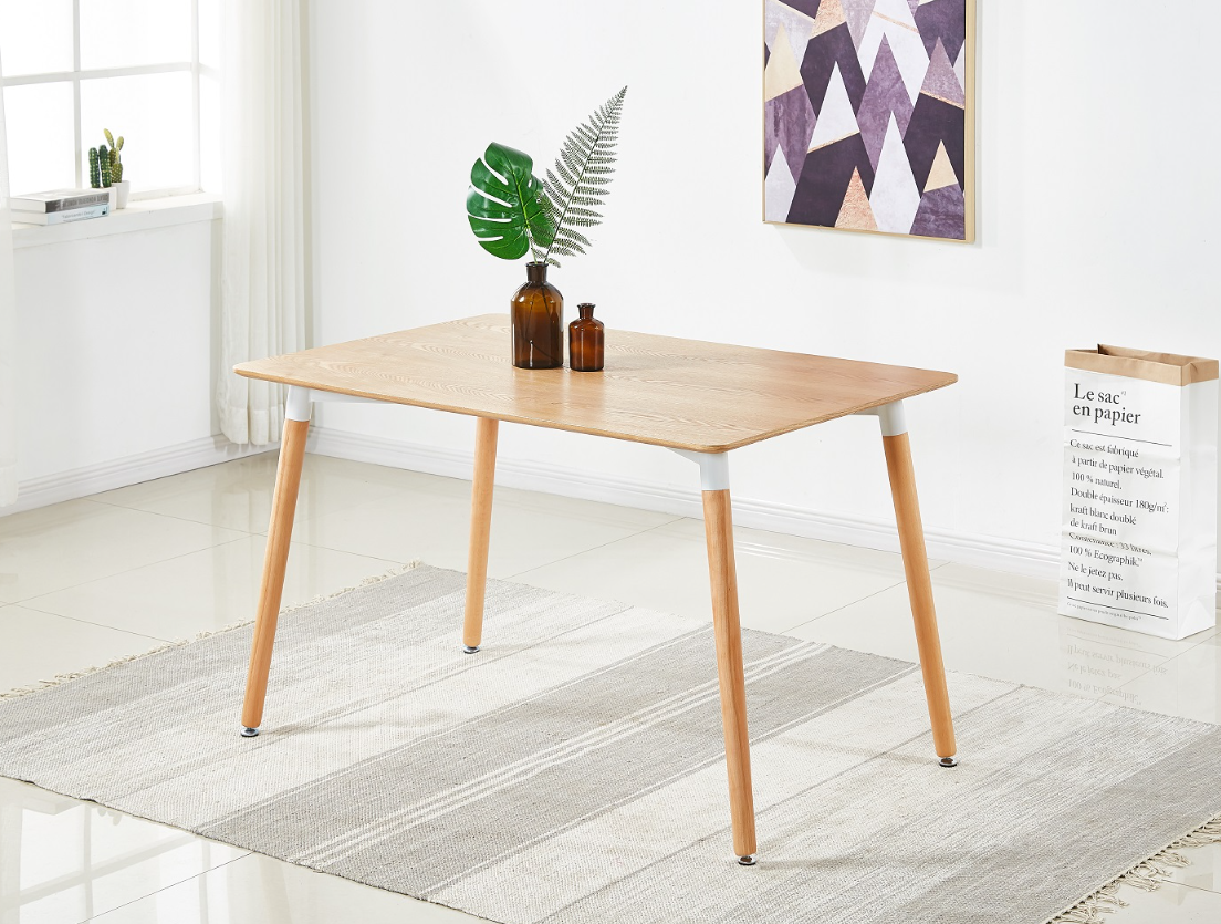 5-Piece Halo Dining Set (Oak Table + 4 Jamie Lorenzo Tulip Chairs) - PN Home