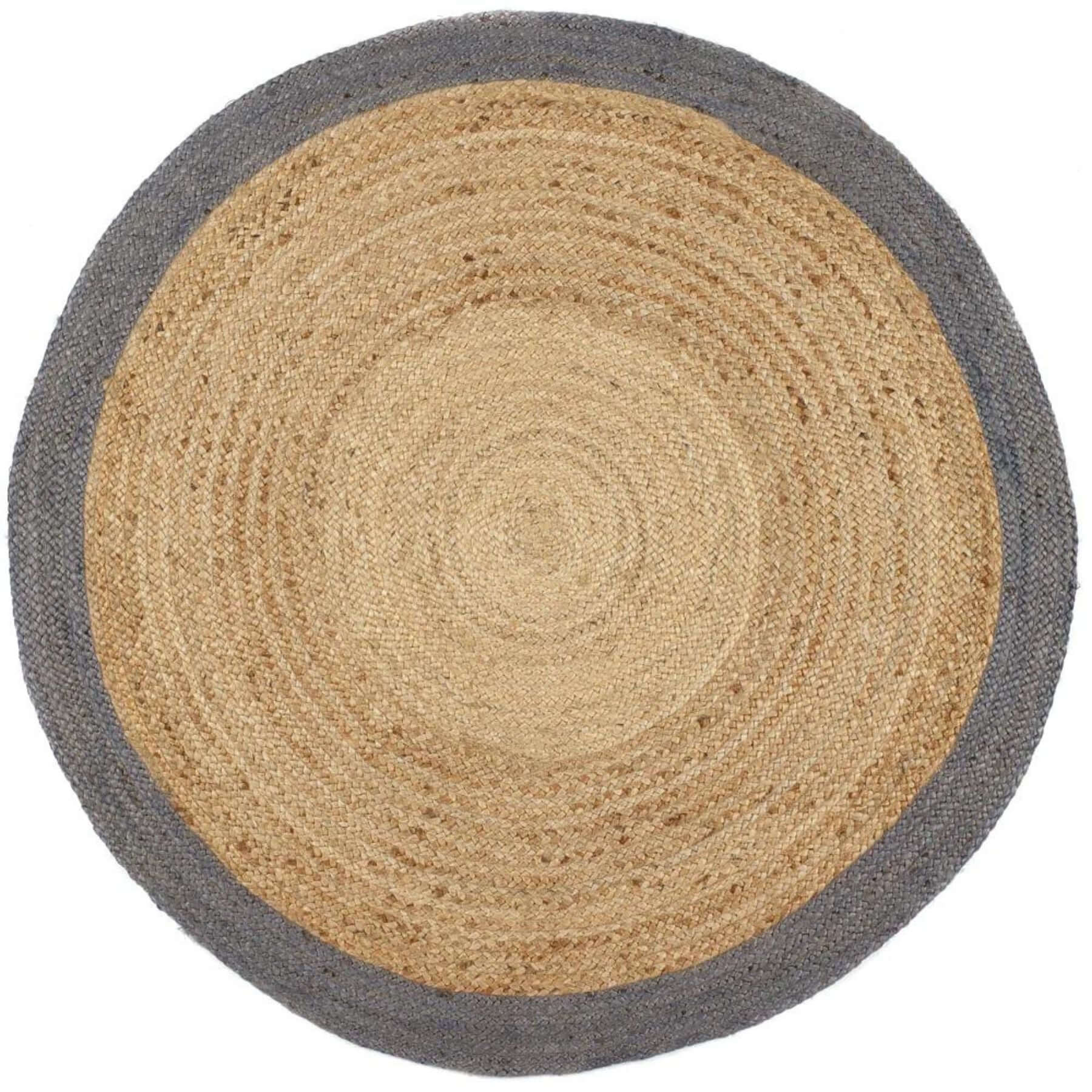 Bordered Grey Jute Rug - PN Home