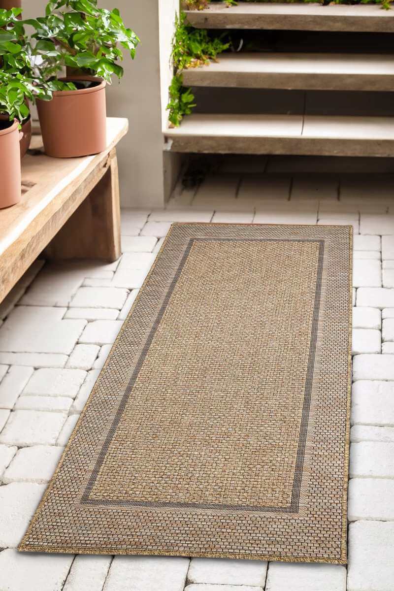 Summer Latte Border Rug – Indoor/Outdoor - PN Home