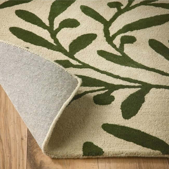 Cream Wool Rug Floral Design - PN Home