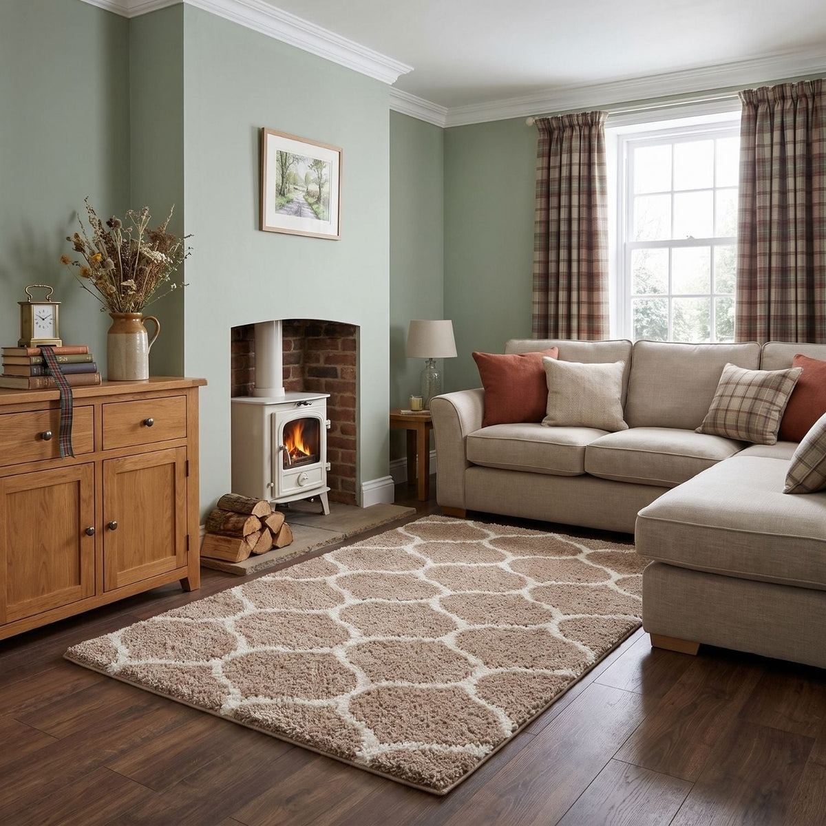 Moroccan Beige Shaggy Rug | 620 - PN Home