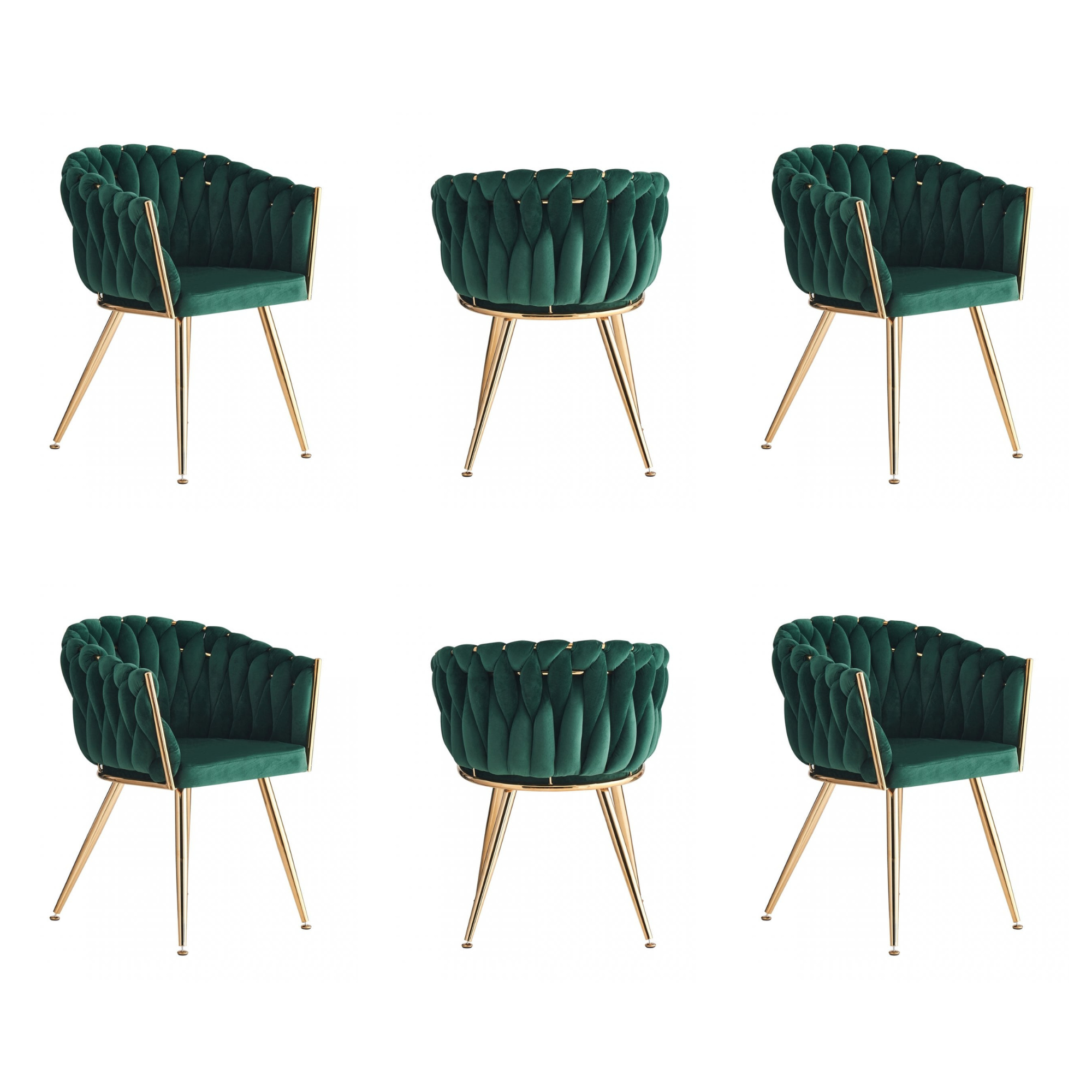 Roma Knot LUX Velvet Dining Chair - Plush Upholstery with Gold Frame