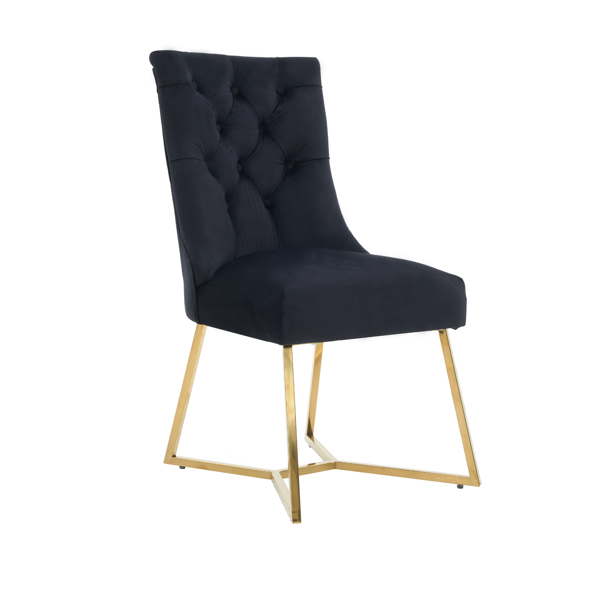 Ambra Velvet Dining Chair – Tufted Luxury Accent Legs & Ring Pull