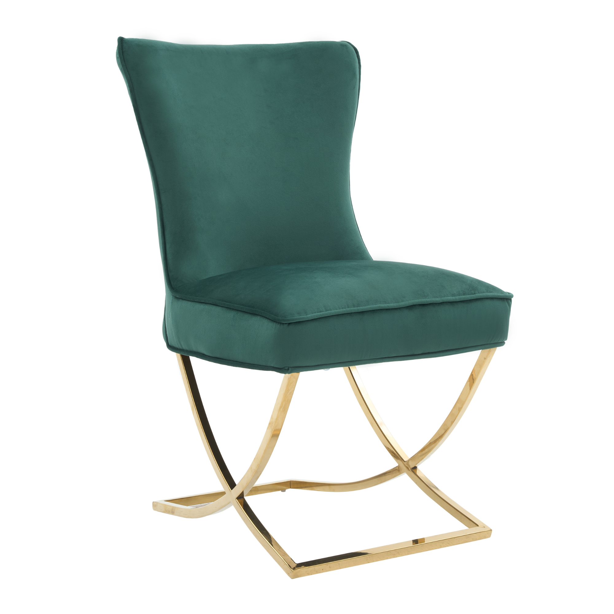 Trafalgar Tufted Velvet Dining Chair – Diamond Back & Chrome Silver Legs