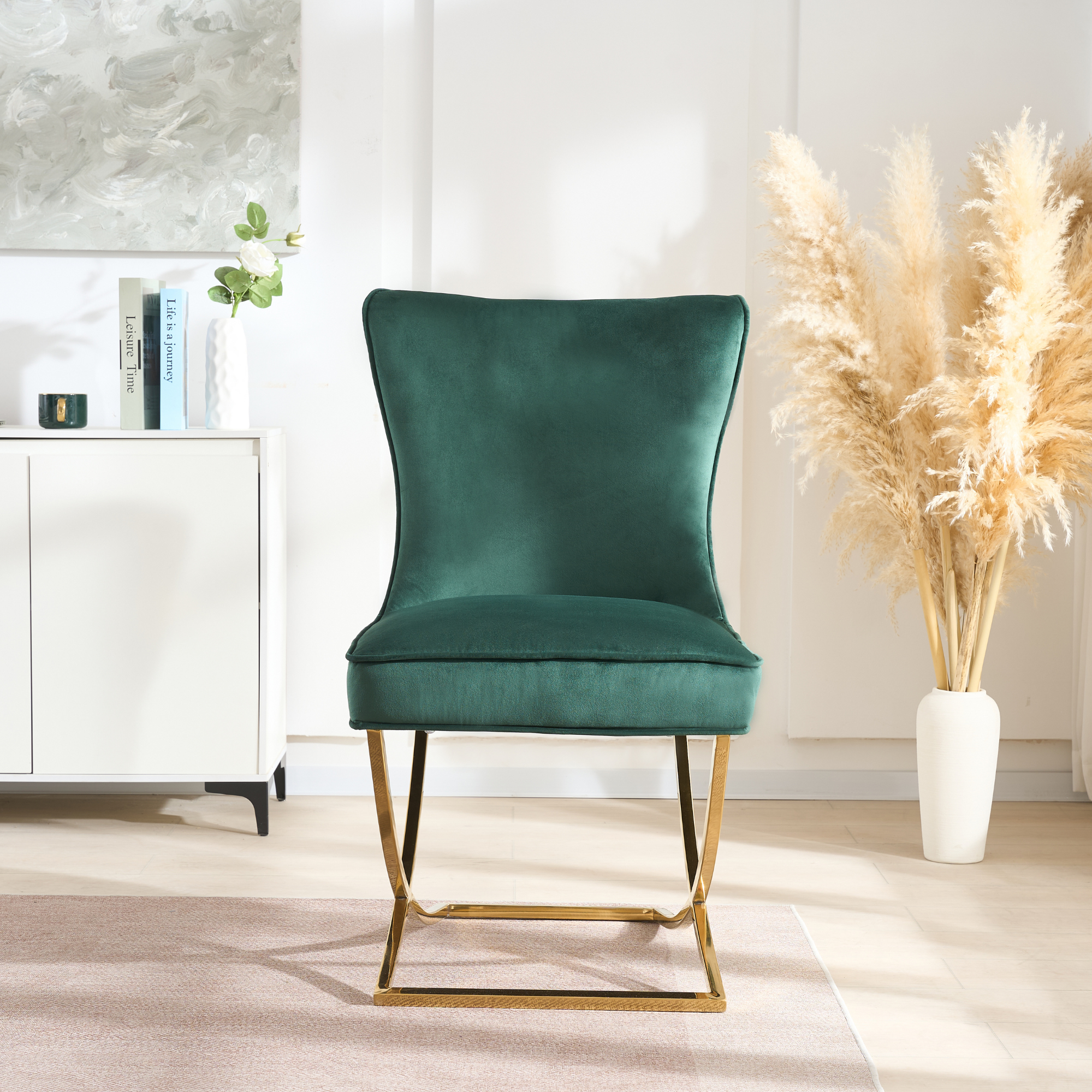 Trafalgar Tufted Velvet Dining Chair – Diamond Back & Chrome Silver Legs