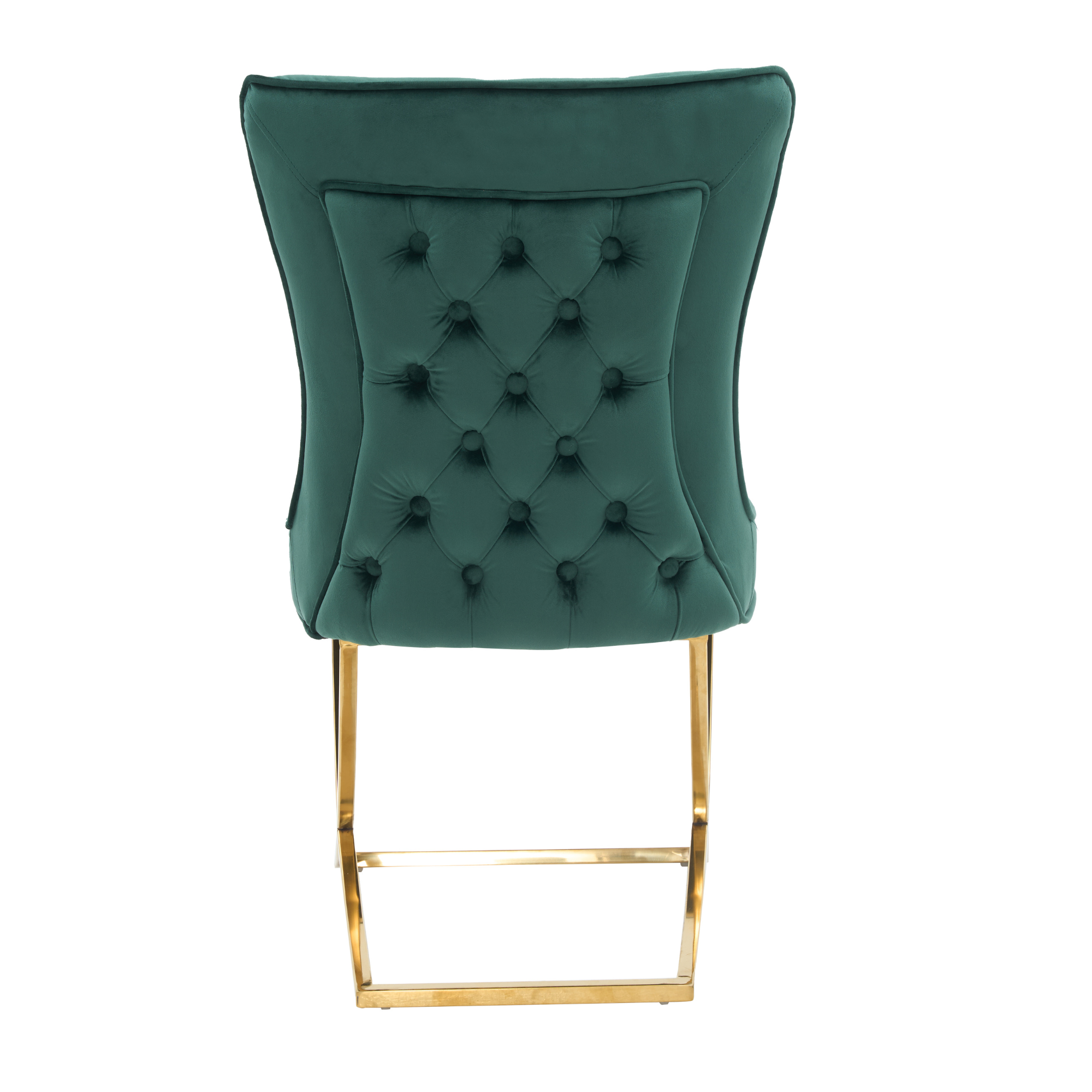 Trafalgar Tufted Velvet Dining Chair – Diamond Back & Chrome Silver Legs