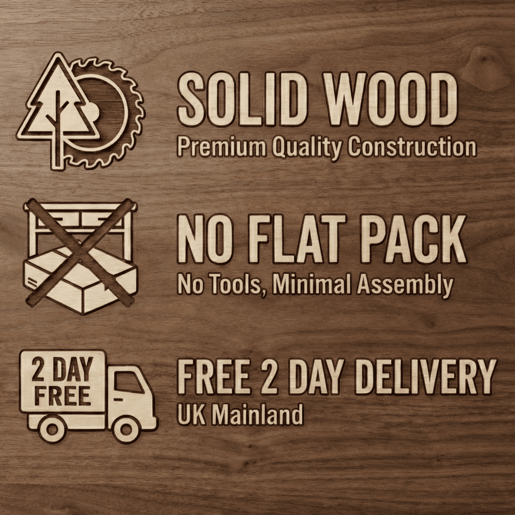 Scandinavian Light Walnut Logan Narrow Bedside Table