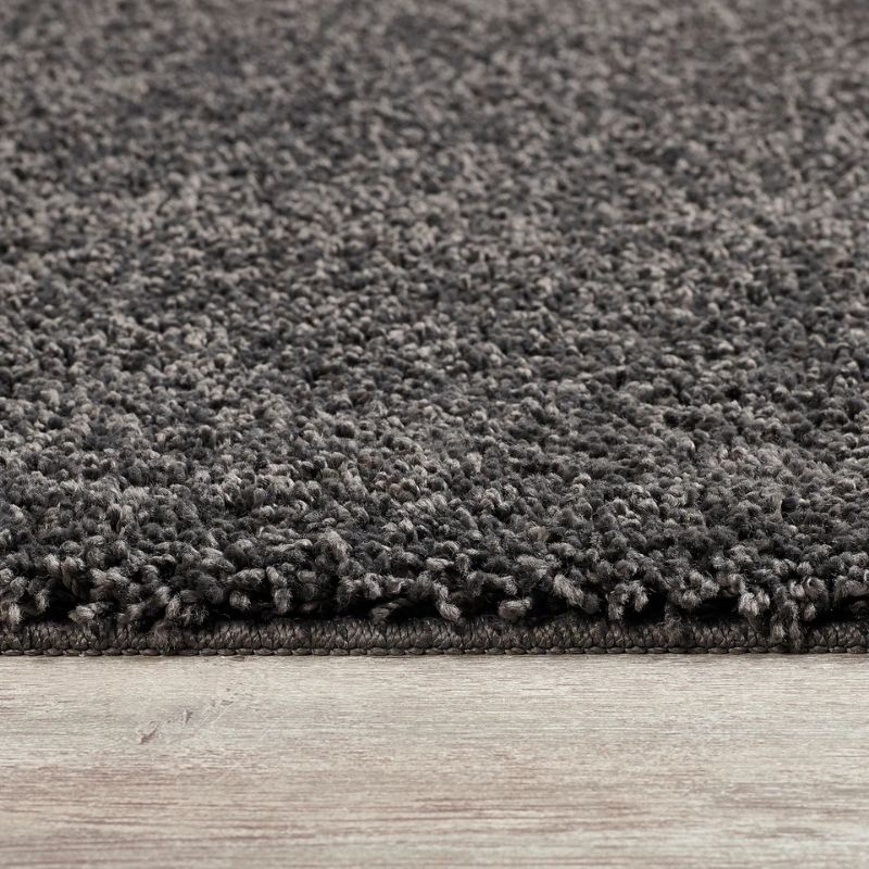 Washable Charcoal Shaggy Rug - PN Home
